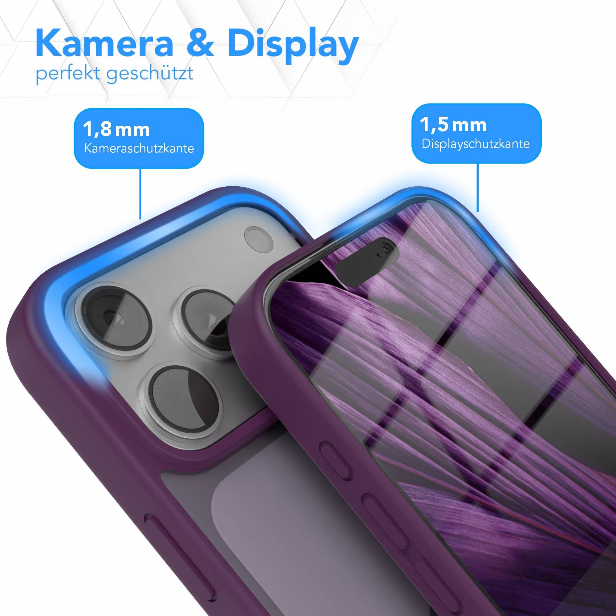 EAZY CASE Handyhülle Outdoor Case für Apple iPhone 17 Pro 6,3 Zoll, Outdoor Case mit Kameraschutz stoßfest Back Cover Violett – Bild 3 von 5