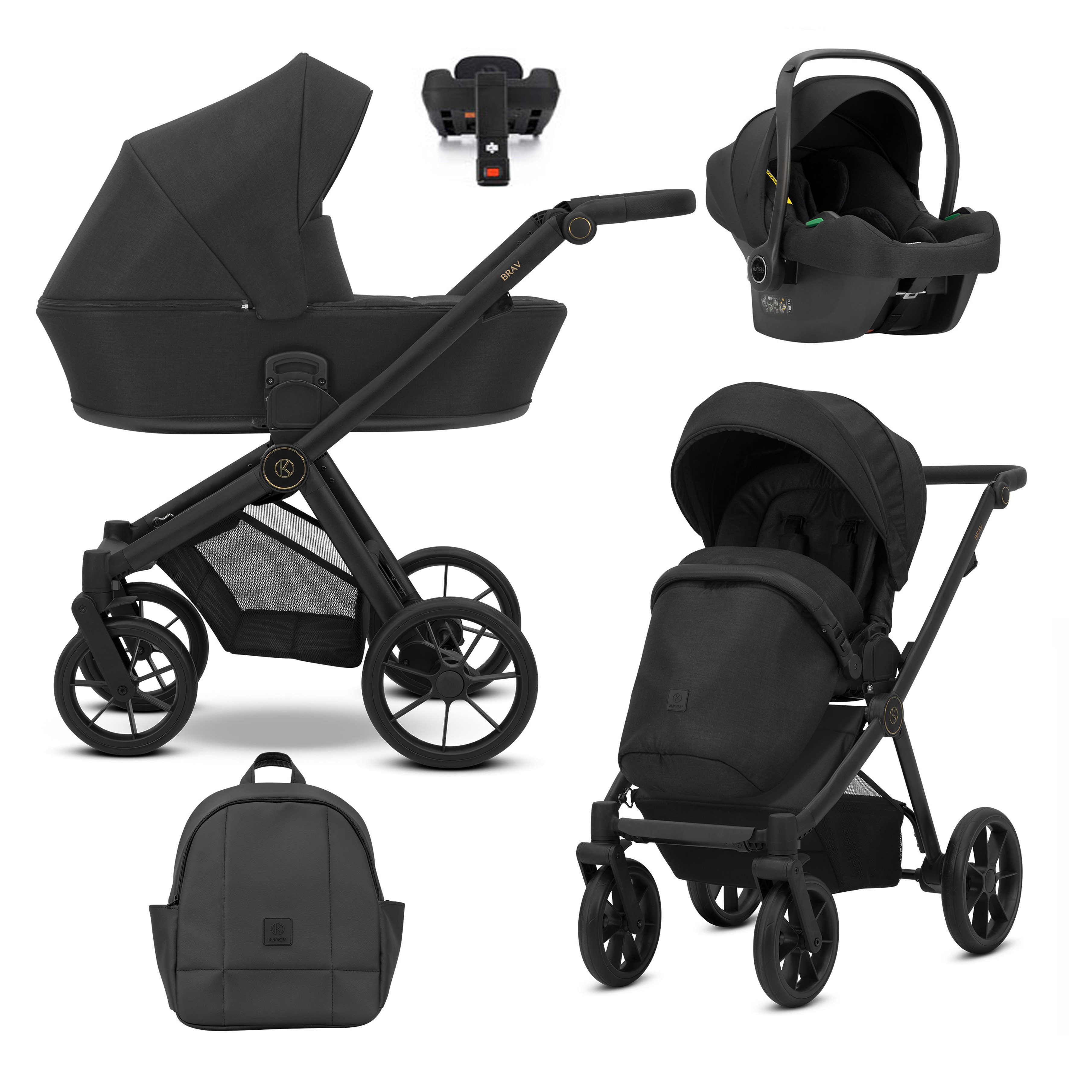 Kombi-Kinderwagen Zipy 5 in 1 inkl. Sportsitz, Autositz und Iso Base in 6 Farben