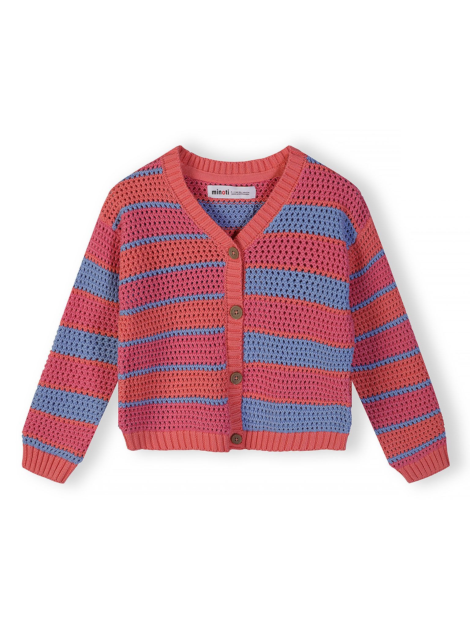 MINOTI Cardigan aus Baumwolle, für Mädchen Lochmuster