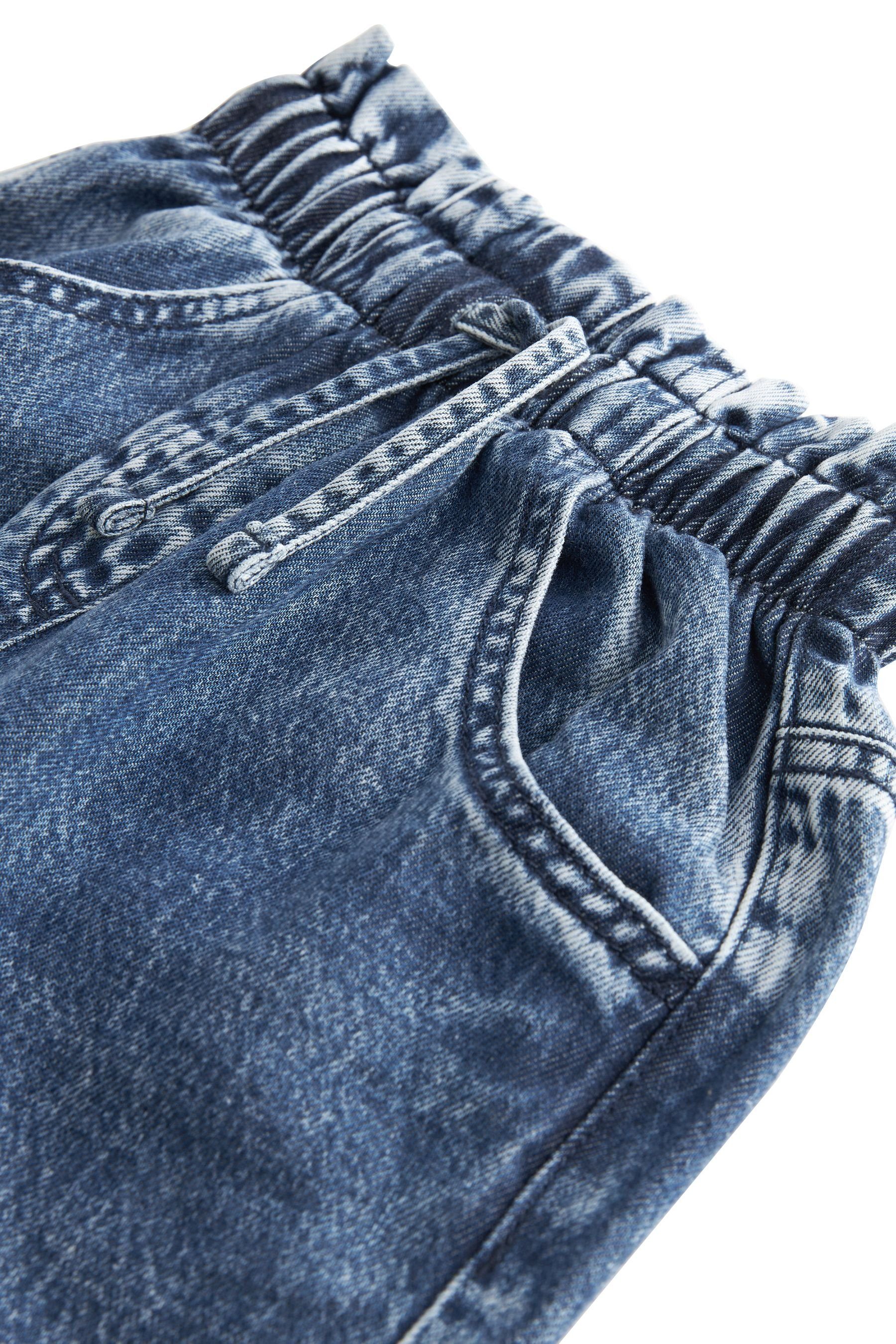 Dark Denim (1-tlg) Schlupfjeans Jeans Next Bindegürtel mit Wash