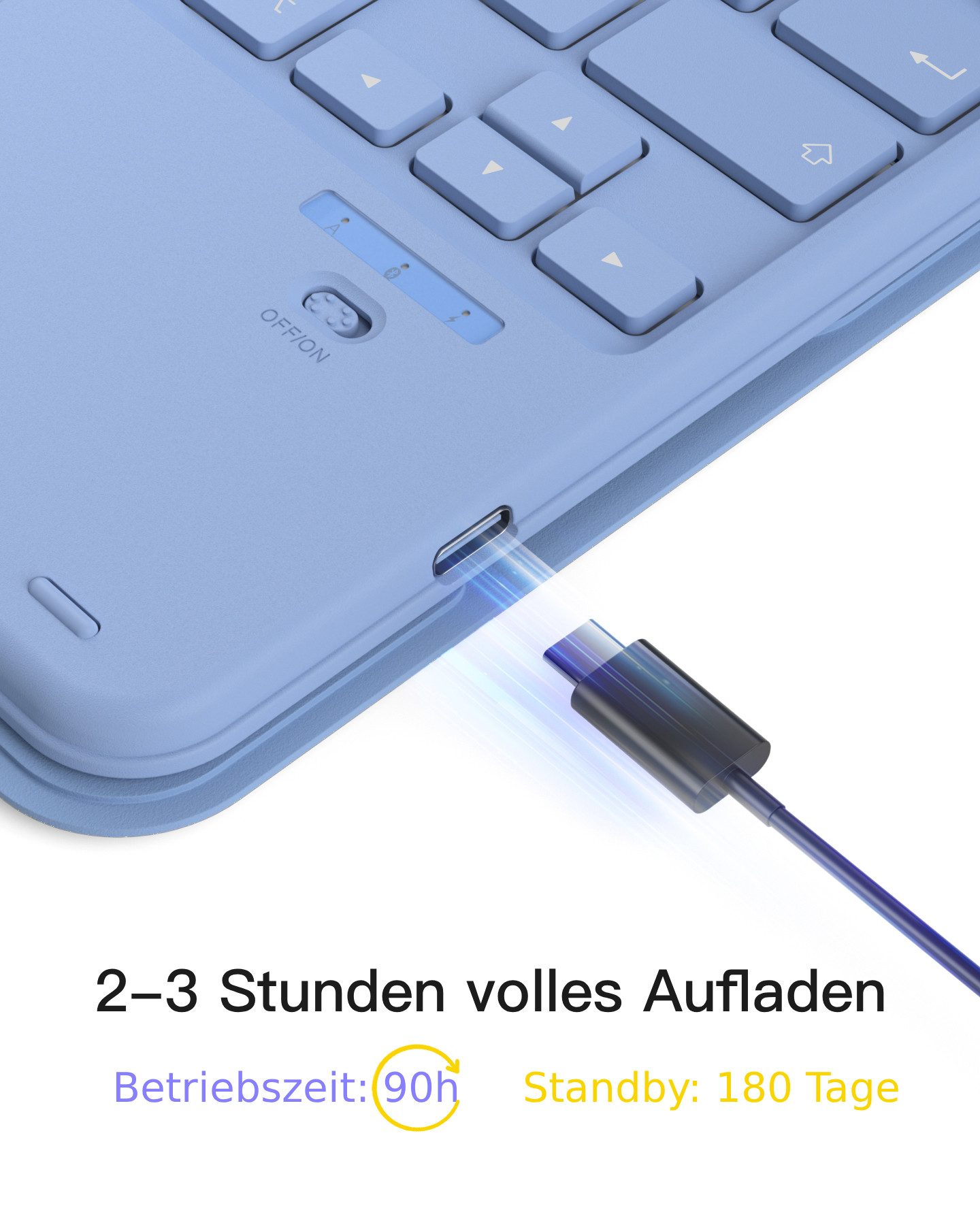 Inateck 10.9-11 Zoll iPad A16 11/10 Gen, Air M4/M3/M2, iPad Pro 4/3/2 iPad-Tastatur – Bild 5 von 5