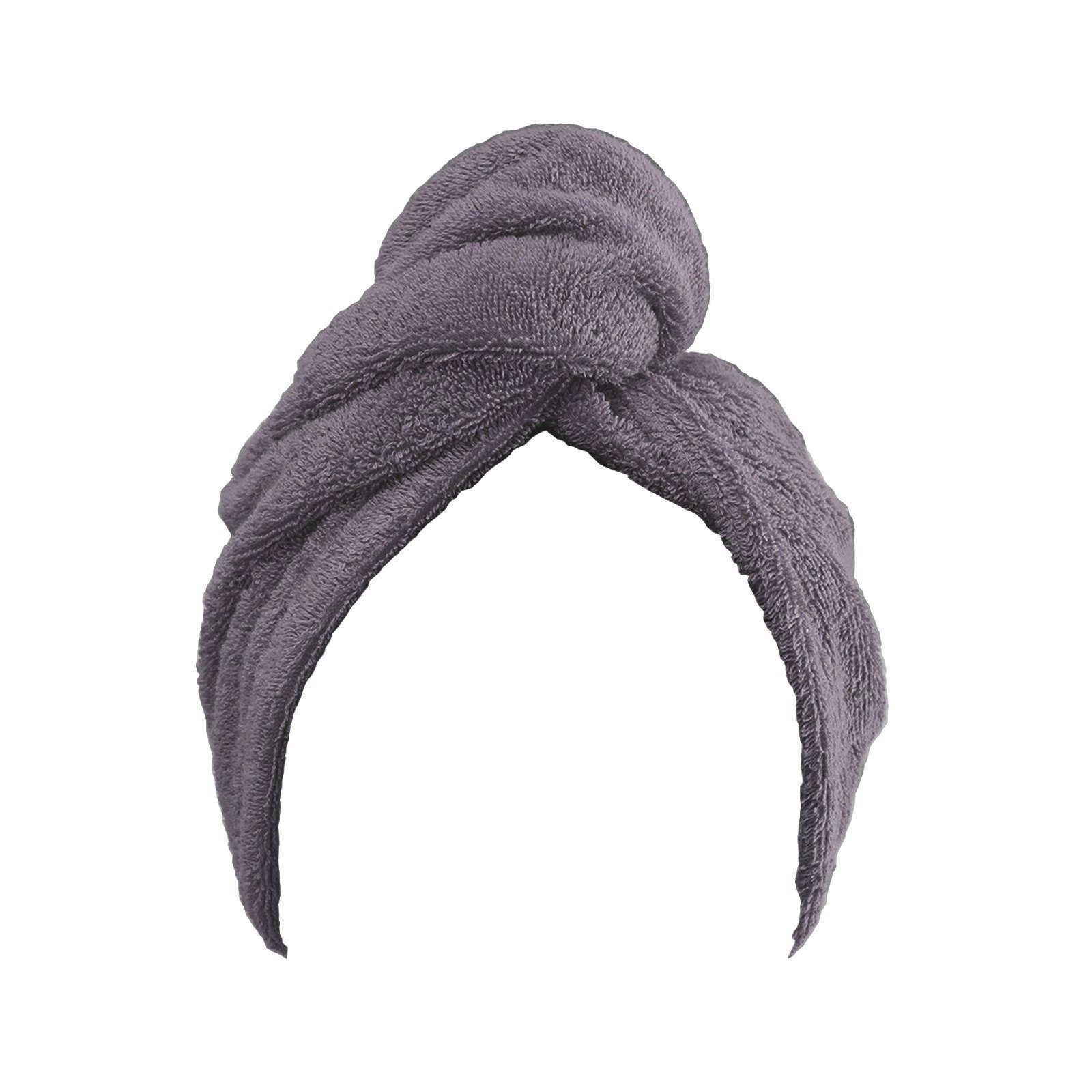 Baumwolle CLASS Turban-Handtuch COLLECTION Grau 72x27 cm Haar-Turban Frottee Kopfhandtuch HOME