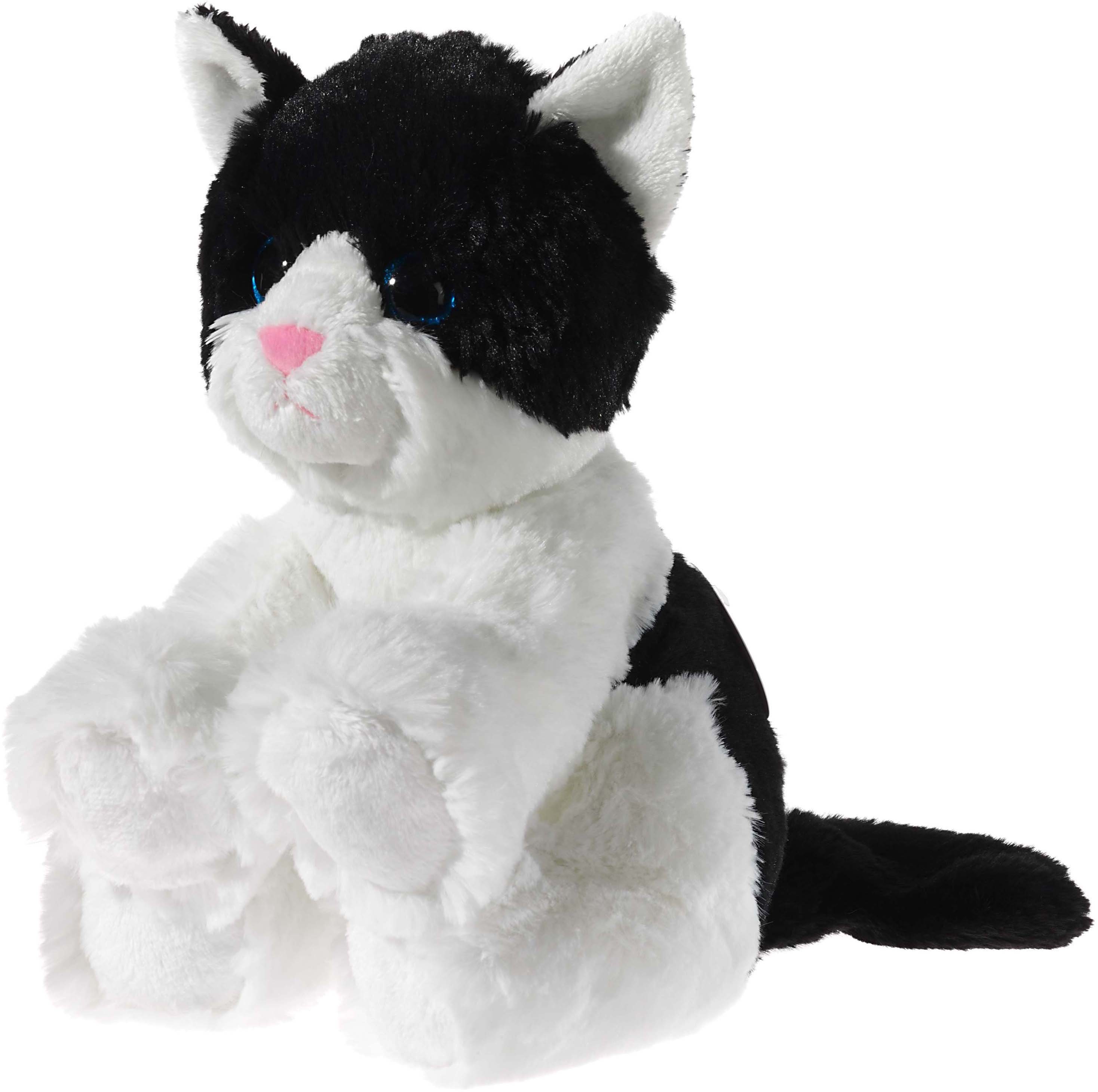 Heunec® Kuscheltier Glitter Kitty Katzenbaby Schwarz-Weiß, 24 cm