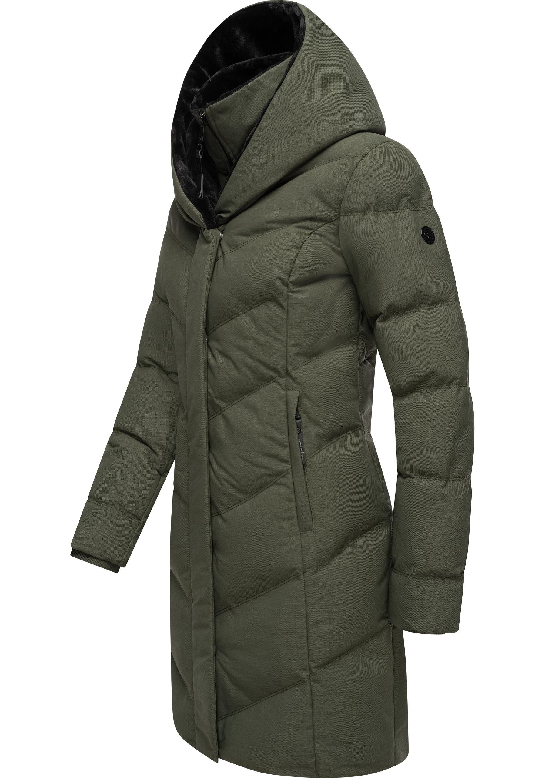 Ragwear Steppmantel Natalka Cosy wasserdichter Mantel mit flauschigem Kunst günstig online kaufen
