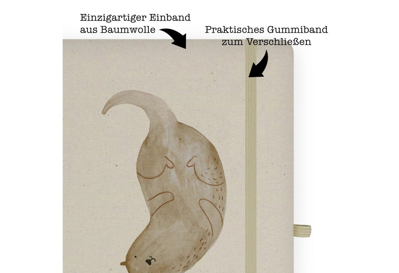Thumbnail - Mr. & Mrs. Panda Notizbuch Otter Kopfüber - Transparent - Geschenk, Öko Notizbuch DIN A4, niedli Mr. & Mrs. Panda, Premi...