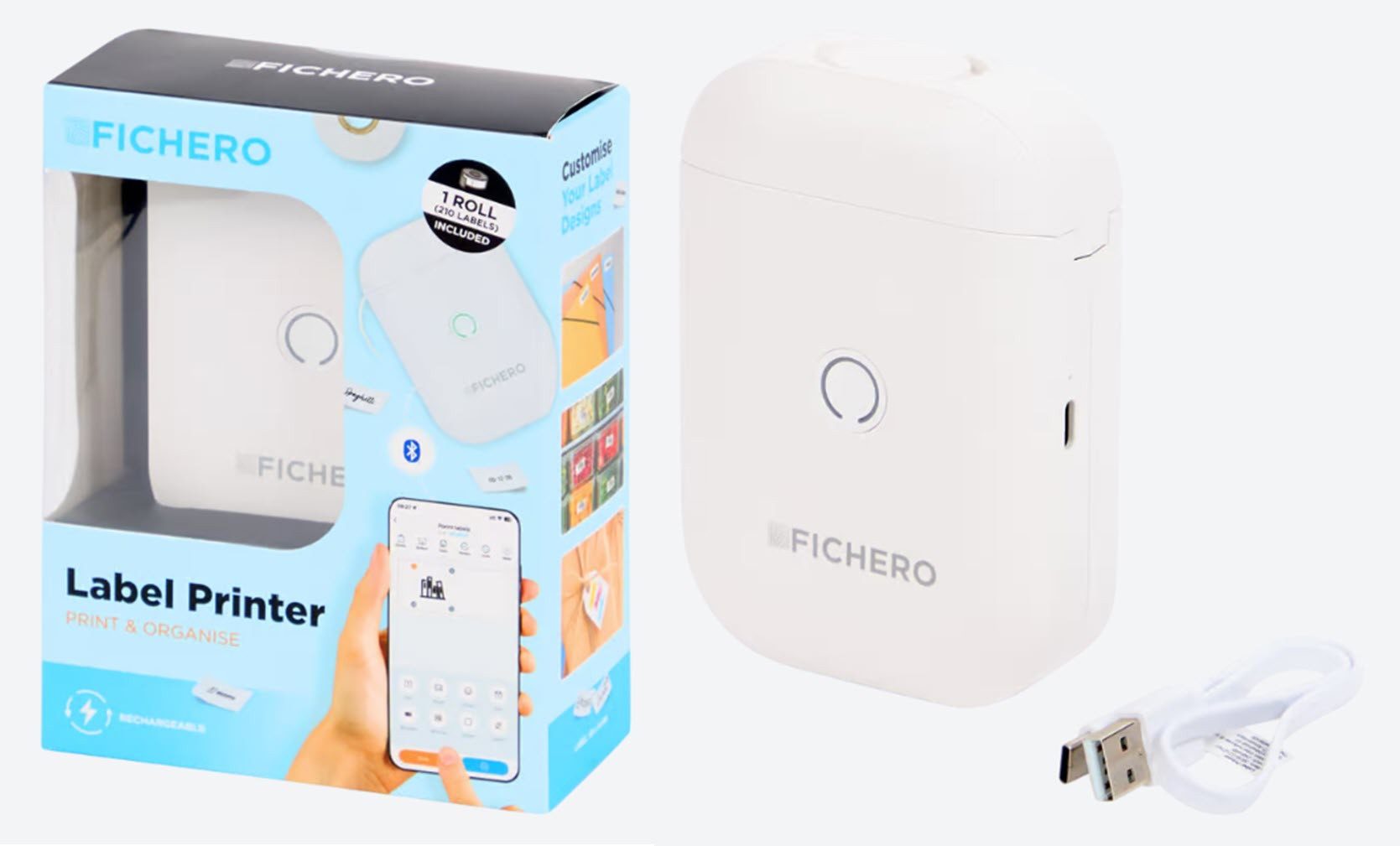 Spectrum Bluetooth Etiketten-Drucker inkl. 1 Rolle Etikettendrucker