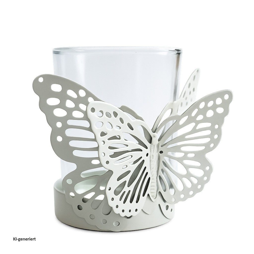 HTI-Line Teelichthalter Teelichthalter Butterfly 3er Set Viola (3 St., 3x Teelichthalter (ohne Kerzen), Kerzenhalter Windlicht Schmetterling – Bild 3 von 3