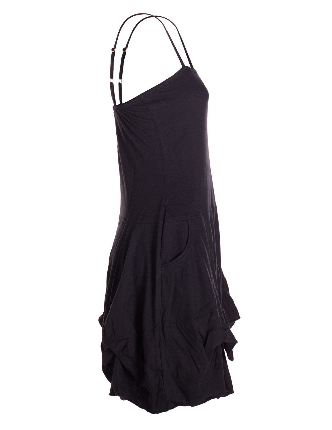Vishes Sommerkleid Damen Ballon-Kleid Tunika-Kleid Sommerkleid verstellbare Träger Hippie, Elfen Style – Bild 3 von 5