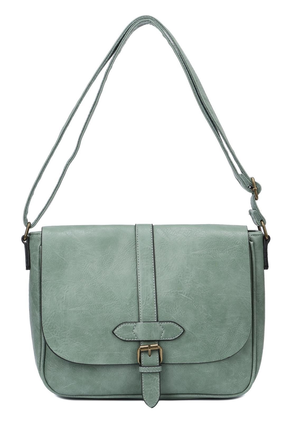 ITALYSHOP24 Schultertasche Damen Tasche Messenger Crossbody Überschlagtasch günstig online kaufen