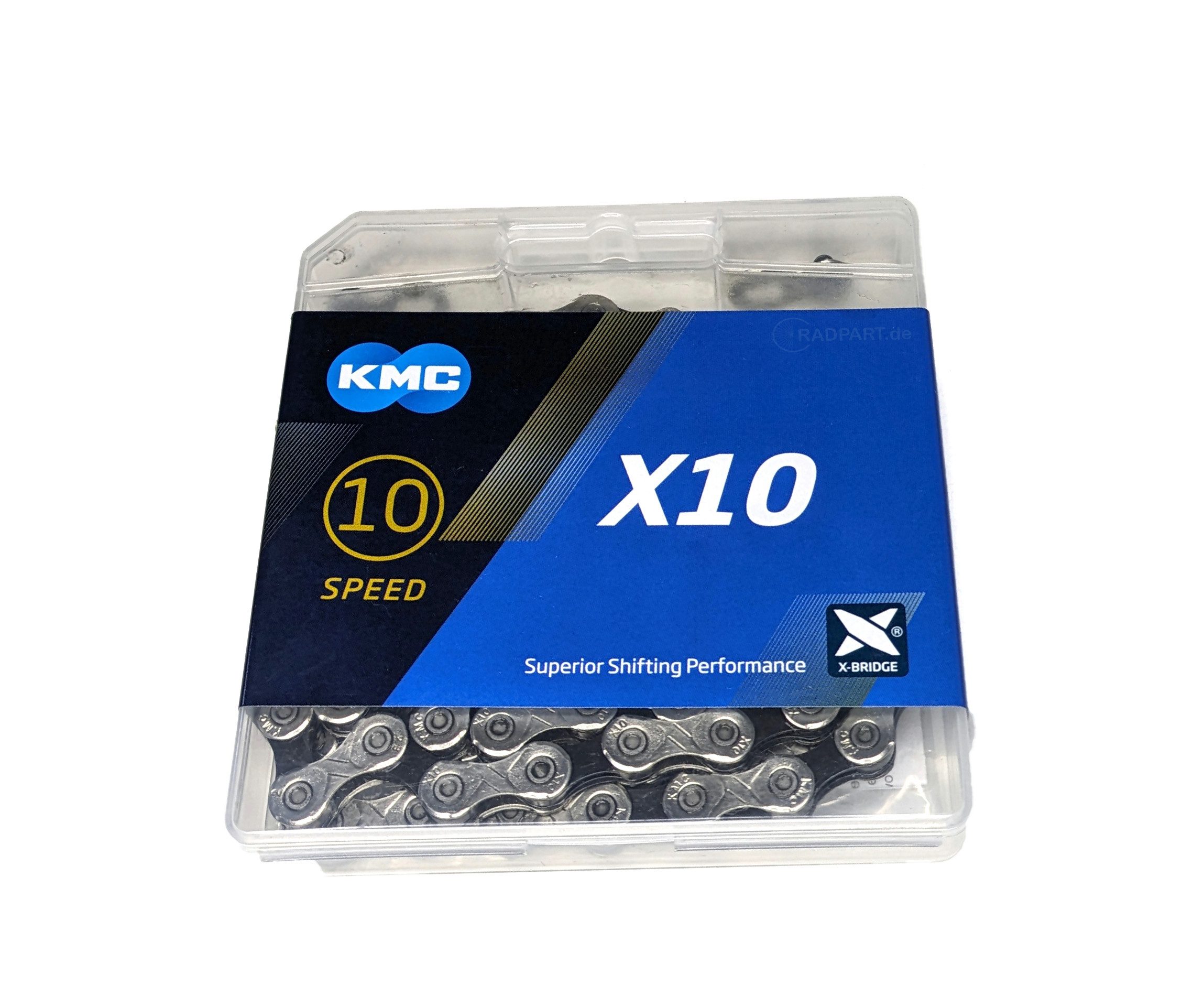 Fahrradkette KMC X10 Kette 10-fach 122 Glieder Fahrradkette 1/2" x 11/128"