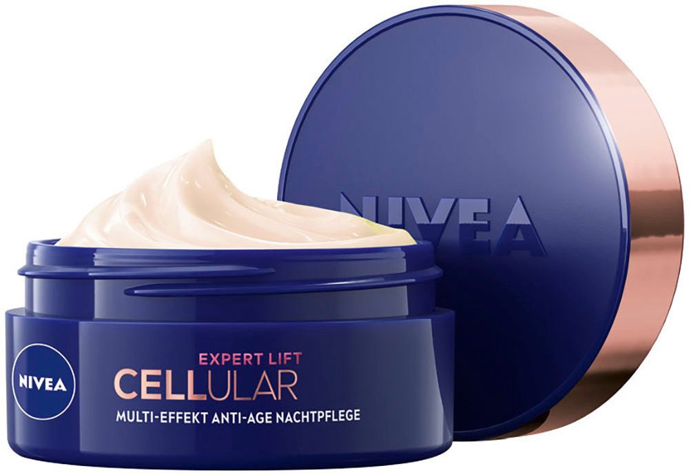 Nivea Nachtcreme CELLULAR Expert Lift Nachtpflege, Retinol-Alternative, mildert tiefe Falten.