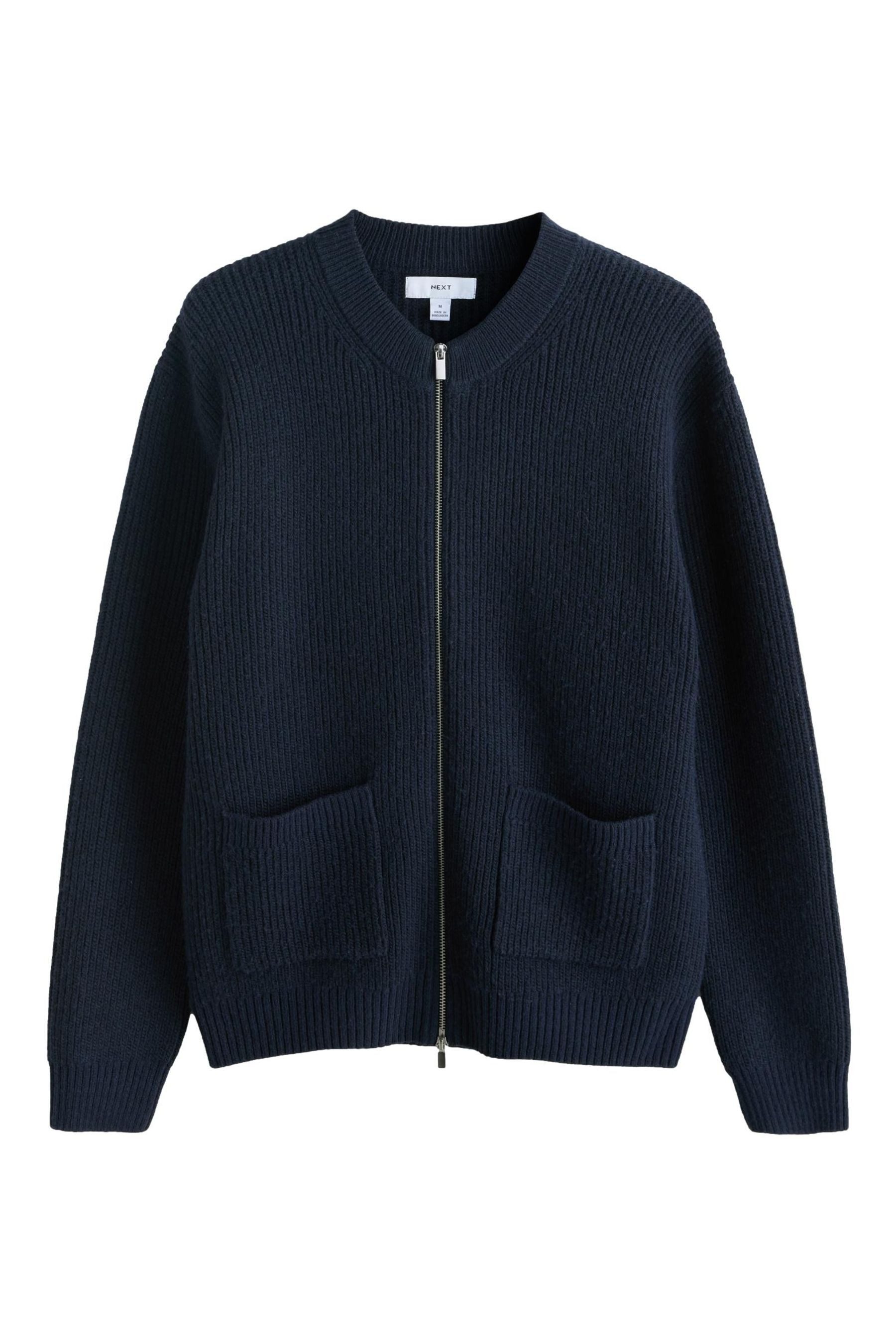 Strickjacke Regular Fit Strickjacke mit RV und Wollanteil