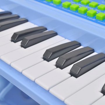 vidaXL Spielzeug-Musikinstrument Kinder Keyboard Spielzeug Piano mit Hocker/Mikrofon 37 Tasten Blau