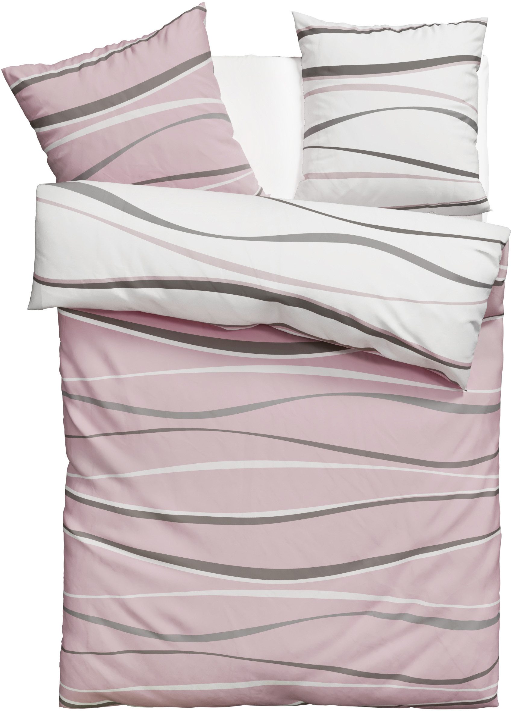 OTTO home Wendebettwäsche Alvara, Linon, 2 teilig, in Gr. 135x200 oder 155x220 cm, 100% Baumwolle, grafisches Motiv – Bild 2 von 5