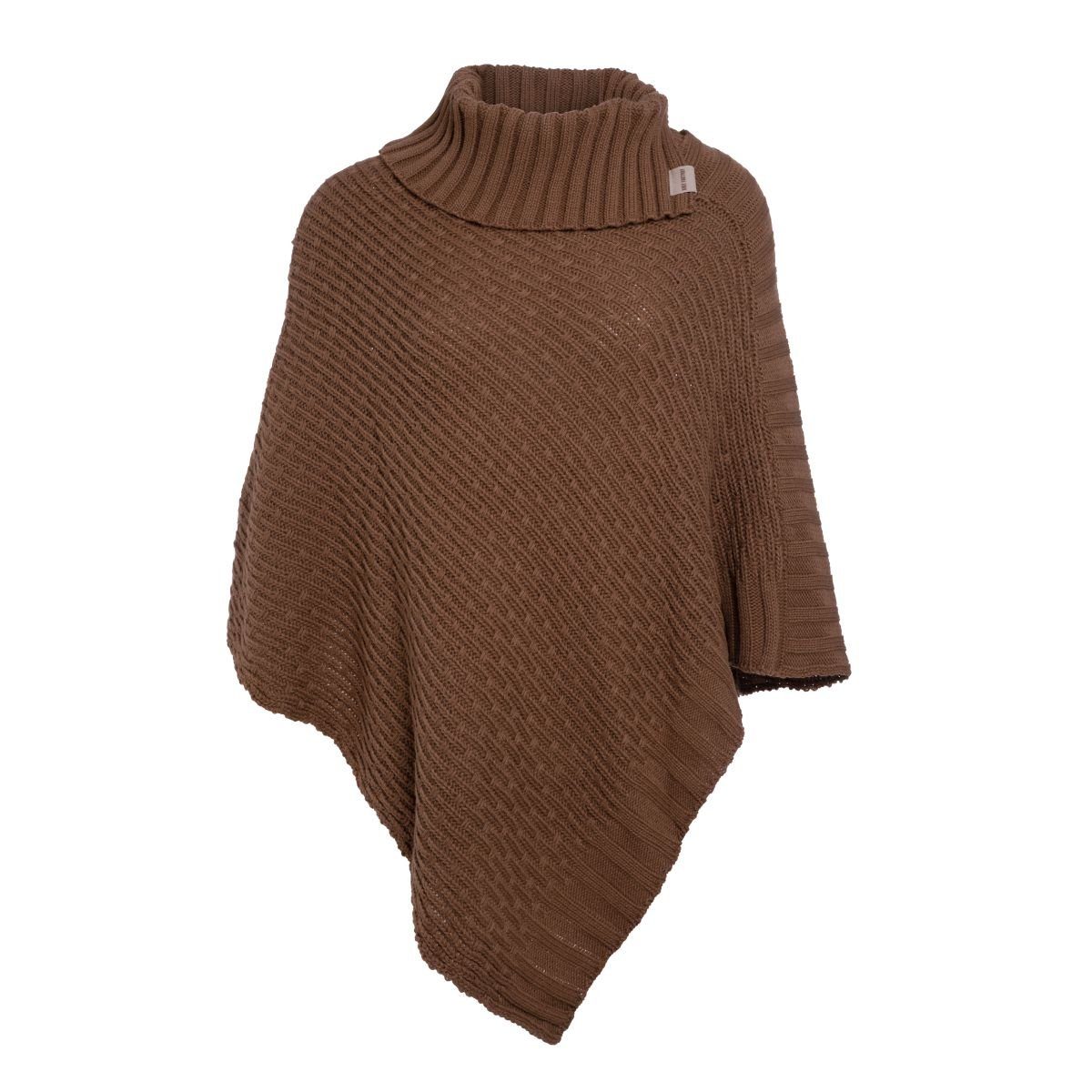Knit Factory Strickponcho Nicky Ponchos One Size Glatt Braun (1-tlg) modern Strickware Strickartikel Poncho