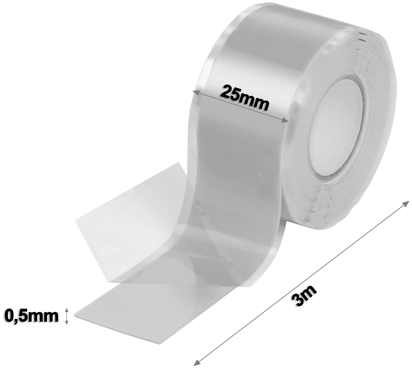 Thumbnail - Poppstar Dichtband Selbstverschweißendes Silikonband (zum Reparieren, Isolieren und Abdichten, 2-St., (Strom, Wasser, Lu...
