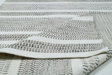 Wollteppich Prenten, Home affaire, rechteckig, Höhe: 10 mm, Handweb Teppich, reine Wolle, gestreift, modernes Design, Wohnzimmer