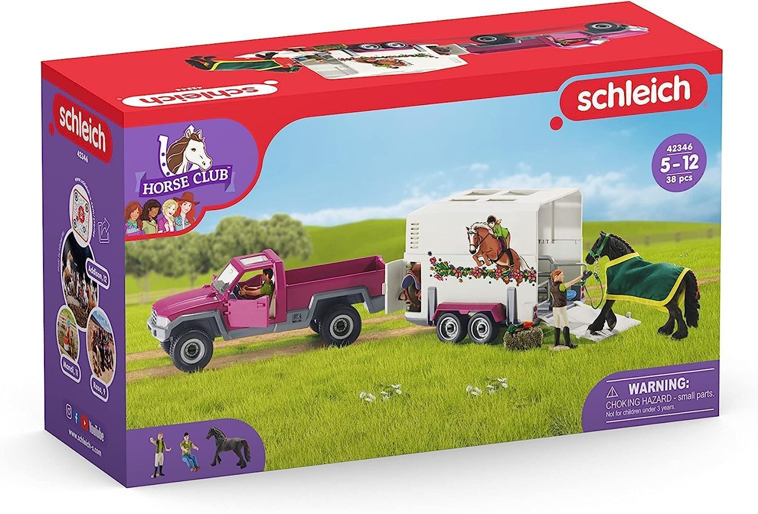 Schleich® Spielwelt SCHLEICH Horse Club Pick-up mit Pferdeanhänger 42346