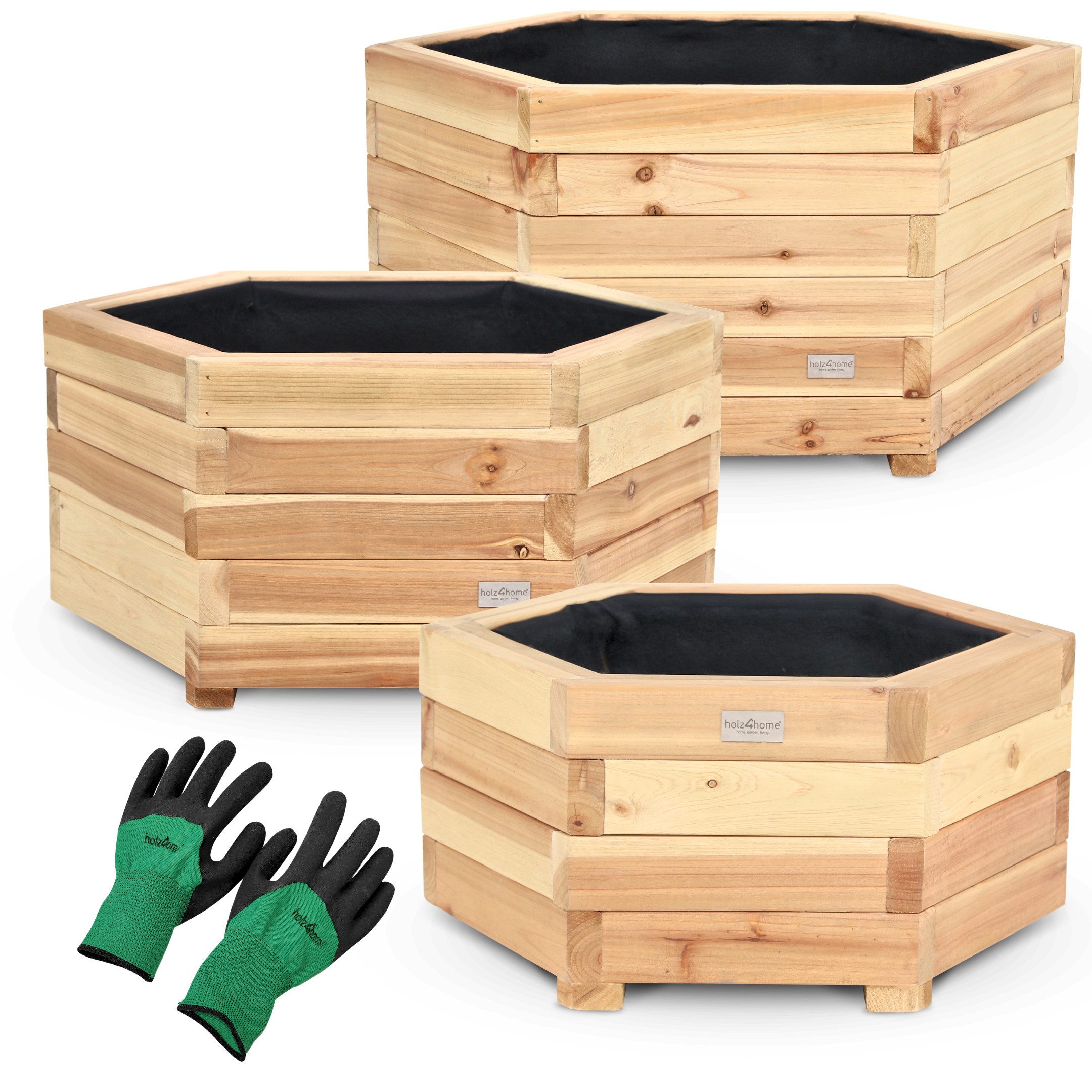 holz4home® Pflanzkübel 6-eckig aus Tannenholz I Outdoor Blumenkübel für Gar günstig online kaufen