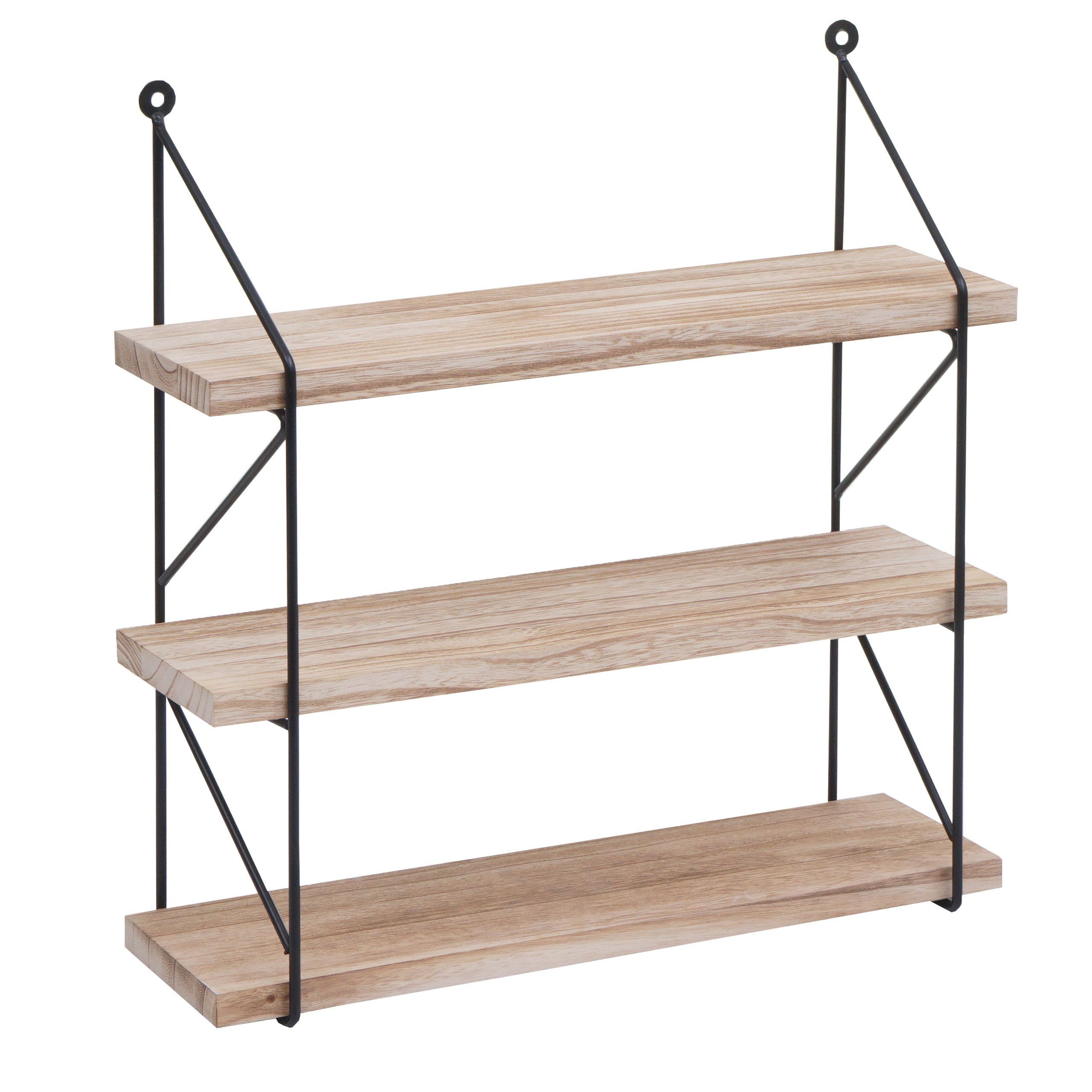 PROREGAL® Wandregal Hängeregal mit 3 Regalböden, 40 oder 60 cm breit, Farbe, Industrial, drei Ablageflächen, einfache Wandmontage und einfach schick