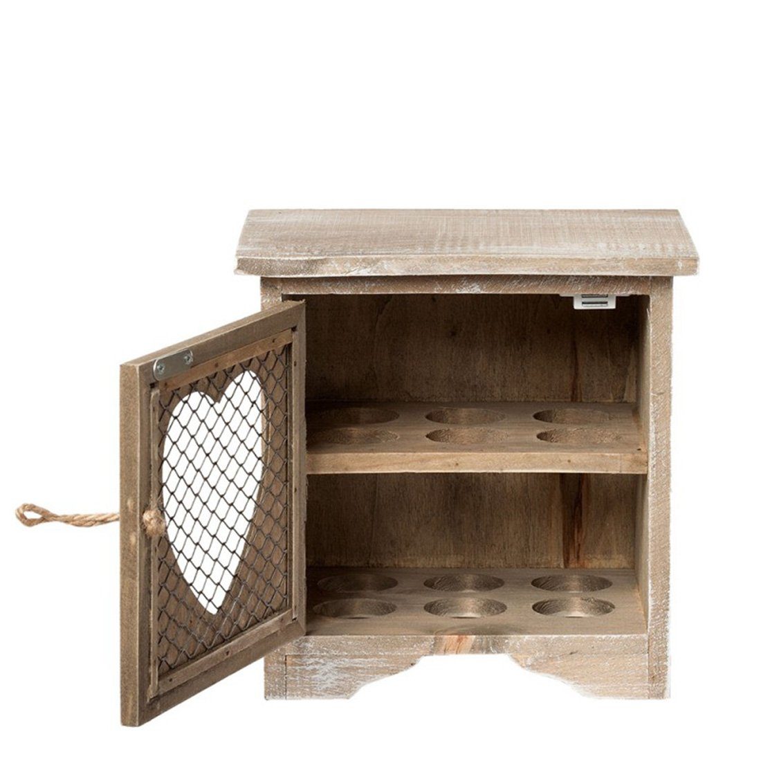 Clayre & Eef Eierbecher Clayre & Eef Eierständer Braun 19*14*19 cm Holz Herz