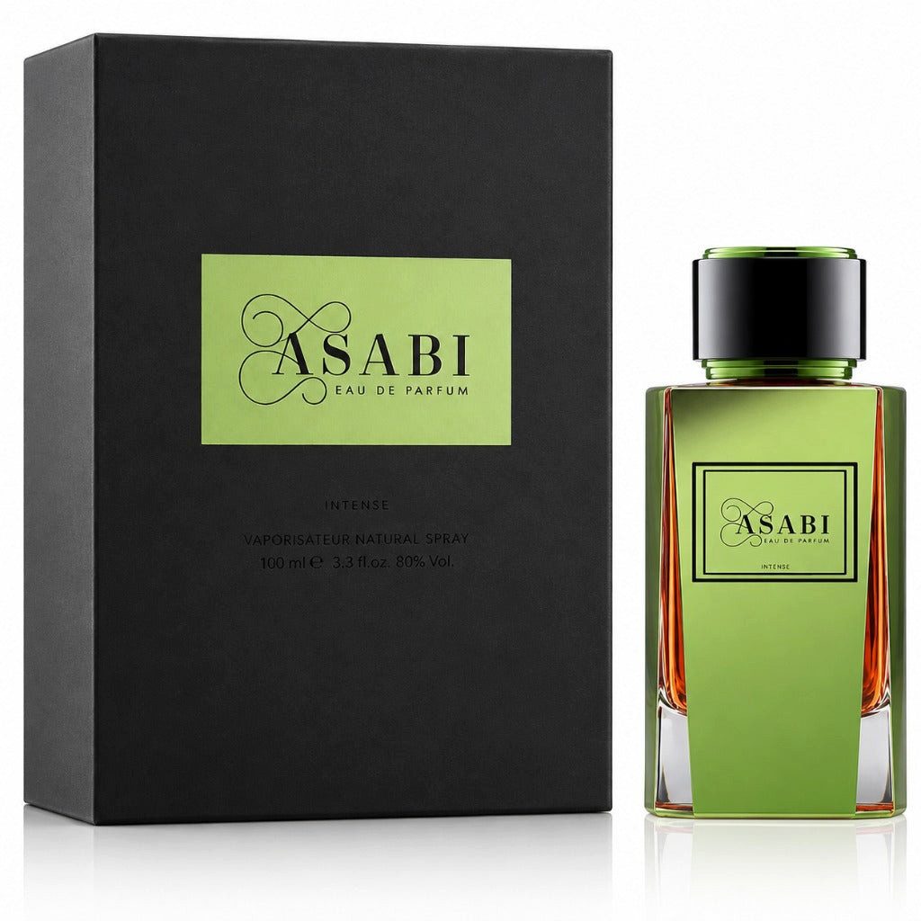 Asabi Duft-Set Intense EDP – Aromatisch Warm + Parfümzerstäuber (leer)