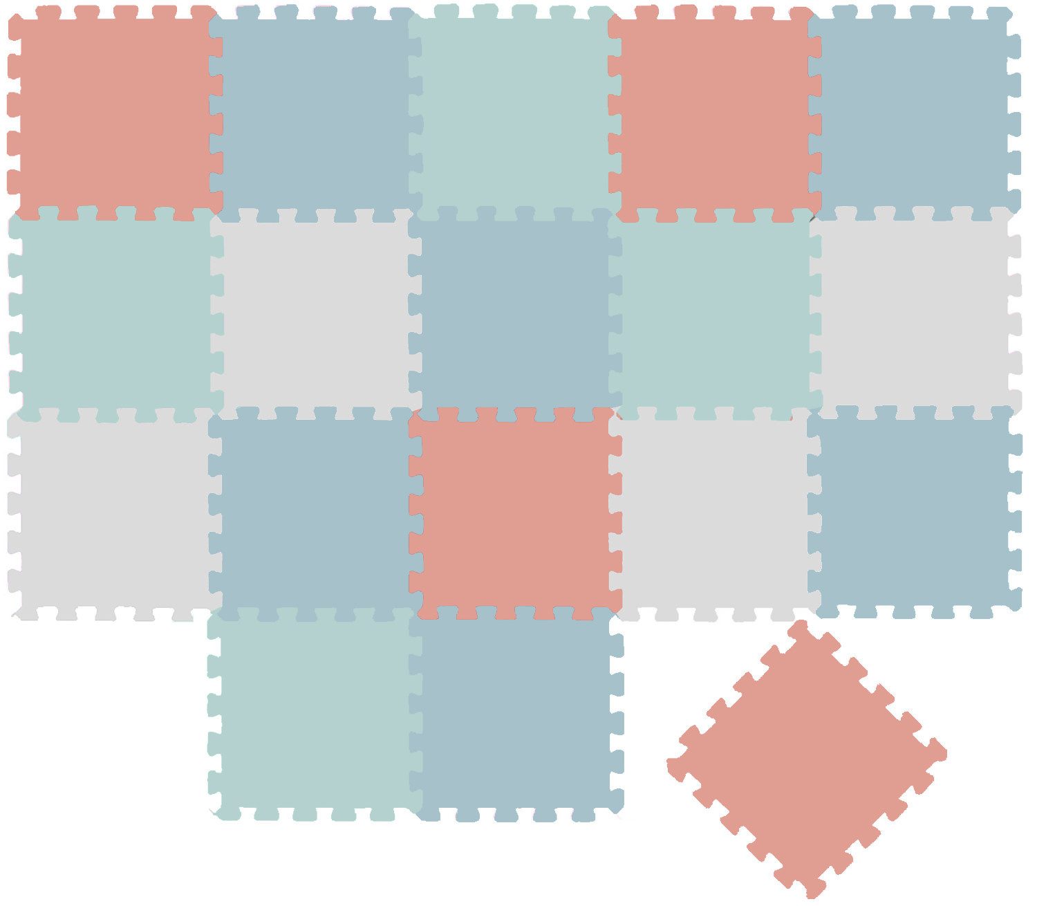 LittleTom Puzzlematte ab dem 1, Tag - 18 Teile Baby Spielmatte - 30 x 30 Kinder Krabbelmatte, (18-tlg), Spielunterlage für Babys und Kleinkinder - Kinderzimmer Puzzleteppich