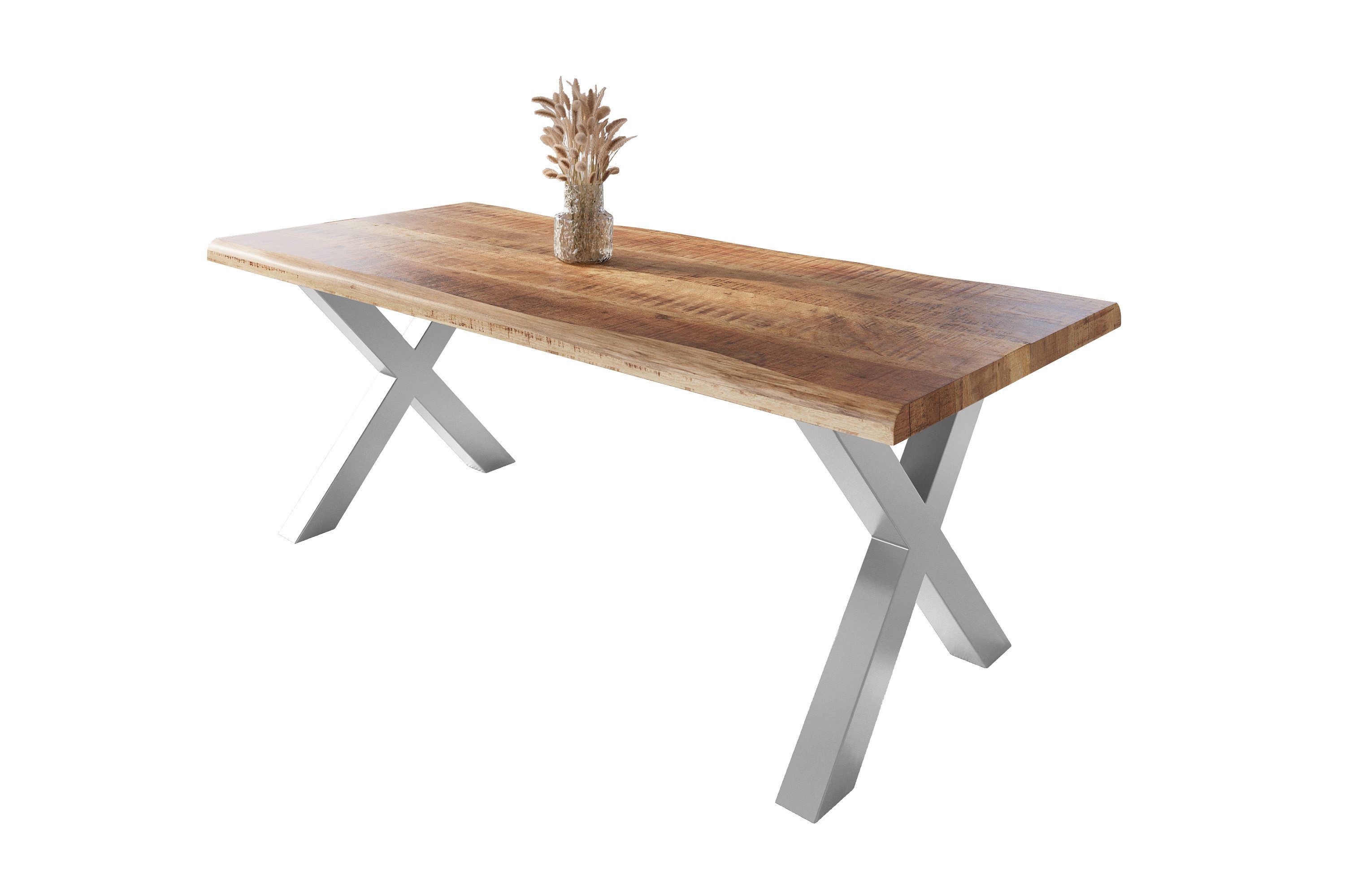 SAM® Esstisch Waves_X, Mangoholz, gedoppelte Tischplatte, günstig online kaufen