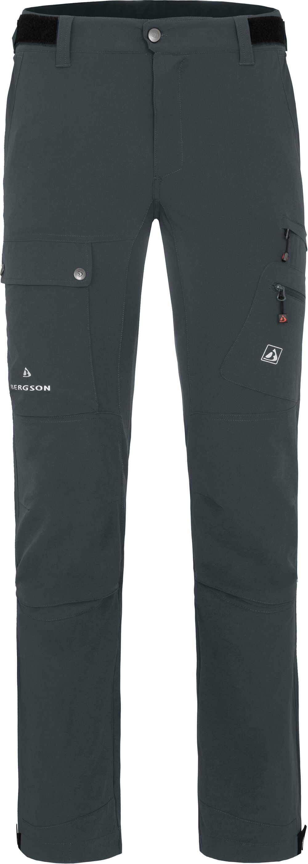 Bergson Outdoorhose BOGONG Herren Wanderhose, vielseitig, viele Taschen, Langgrößen, dunkel grau