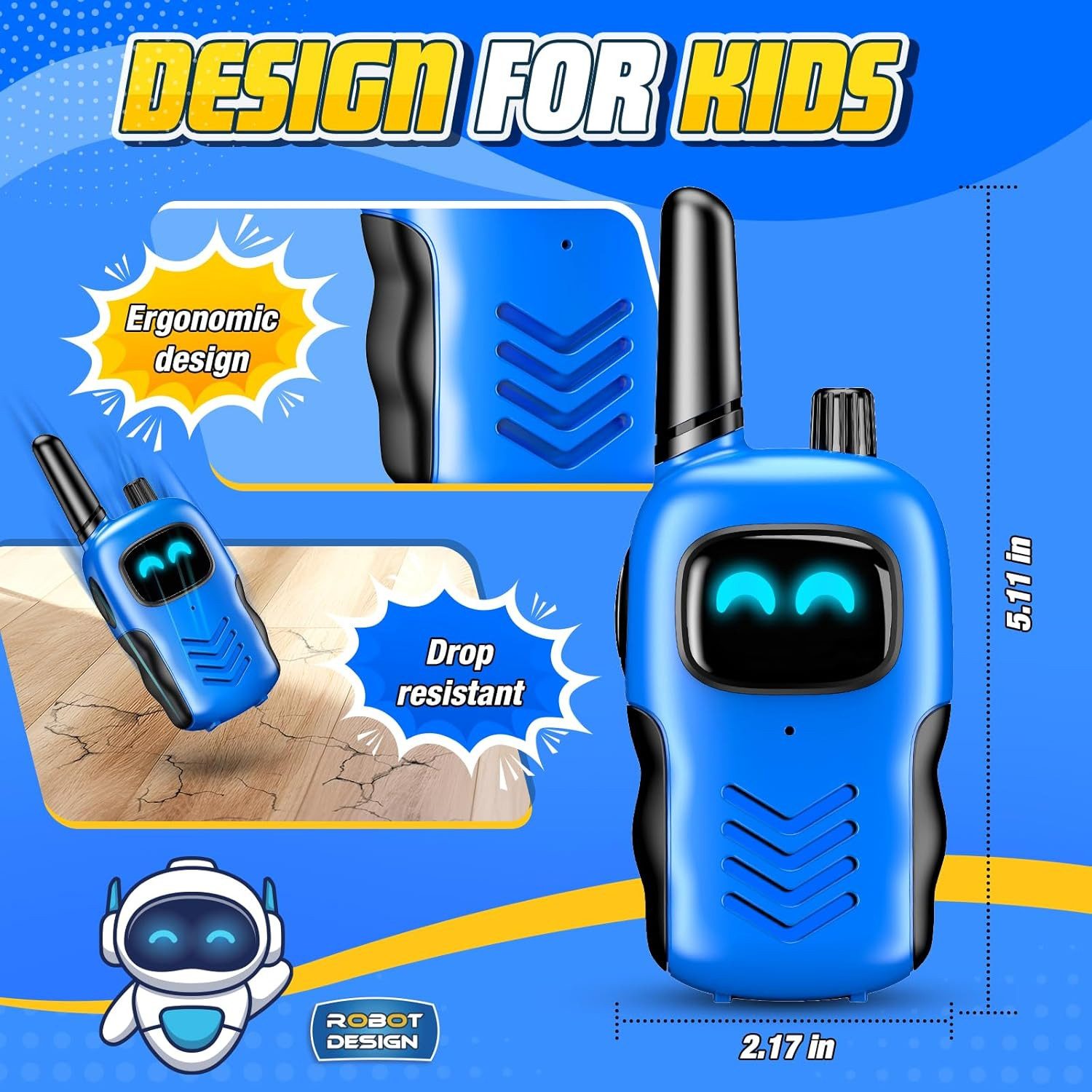 LaCute Walkie Talkie Kinder Walkie Talkie Spielzeug mit Funkgerät LED-Display für Outdoor, (Kinder Walkie Talkie Spielzeug Set mit zwei Geräten für Outdoor, 2-St., Kinder Walkie Talkie Spielzeug Set inklusive Lanyards und Geschenkbox), Automatische Rauschunterdrückung LED-Display Kindgerechtes Design