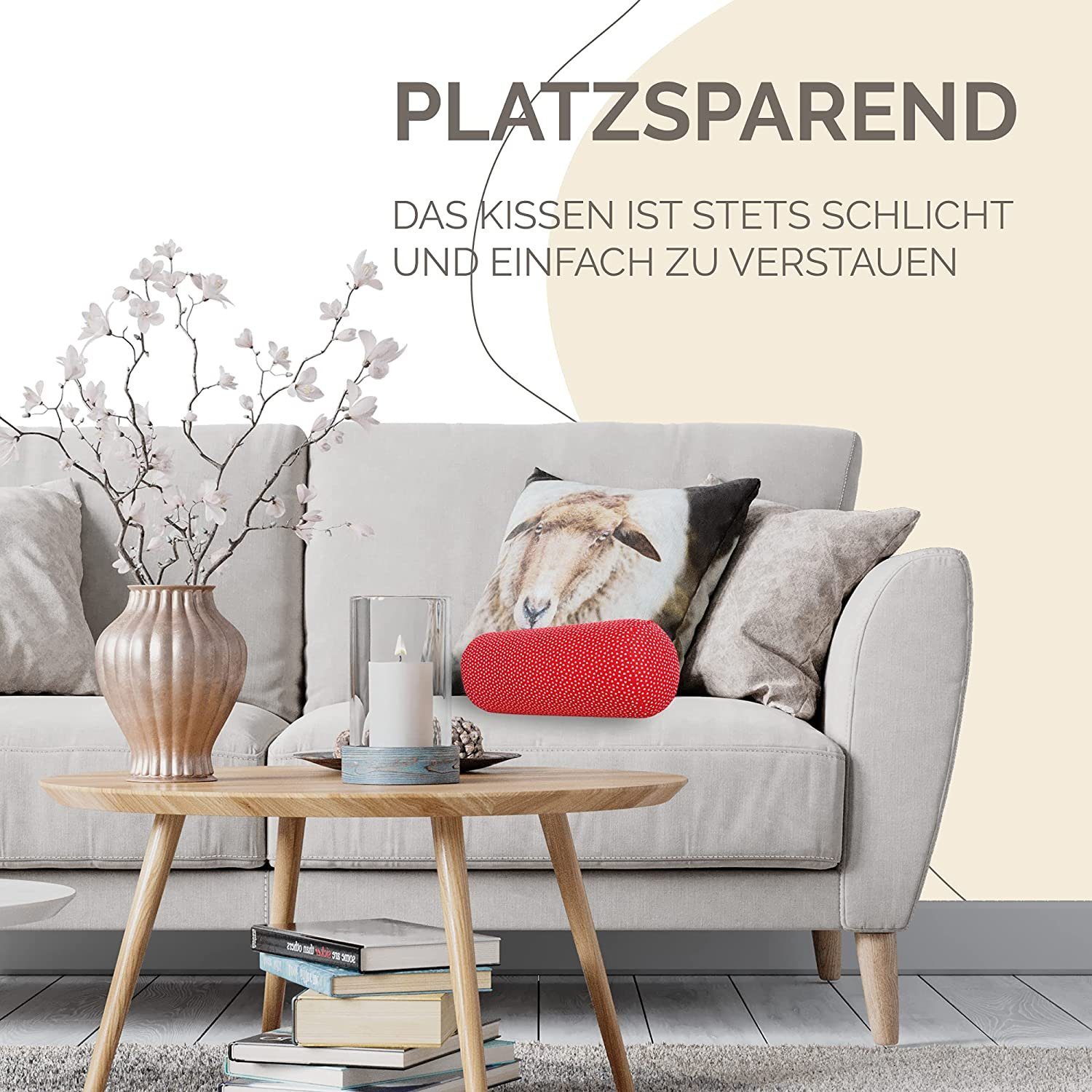Dr. Berger Living Nackenkissen Original Dr. Berger Nackenrolle 40 x 16 cm Miniherz Rot