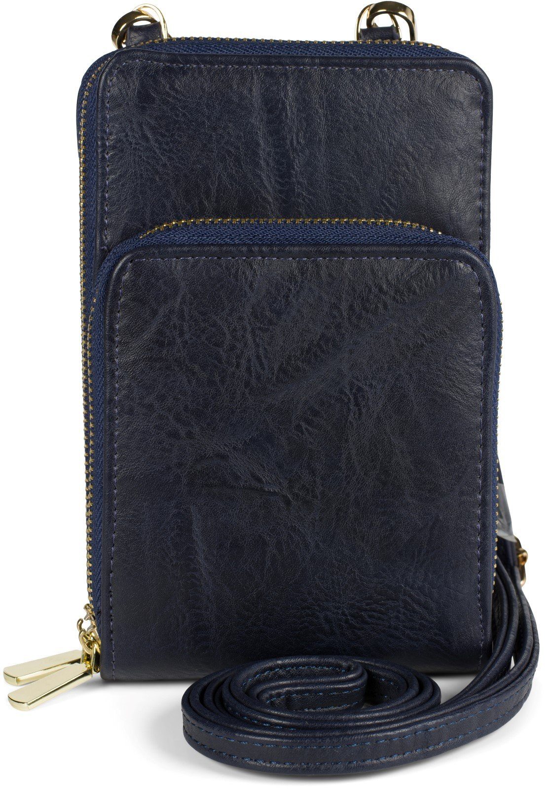 styleBREAKER Mini Bag (1-tlg), Mini Umhängetasche Einfarbig - RFID Schutz Dunkelblau