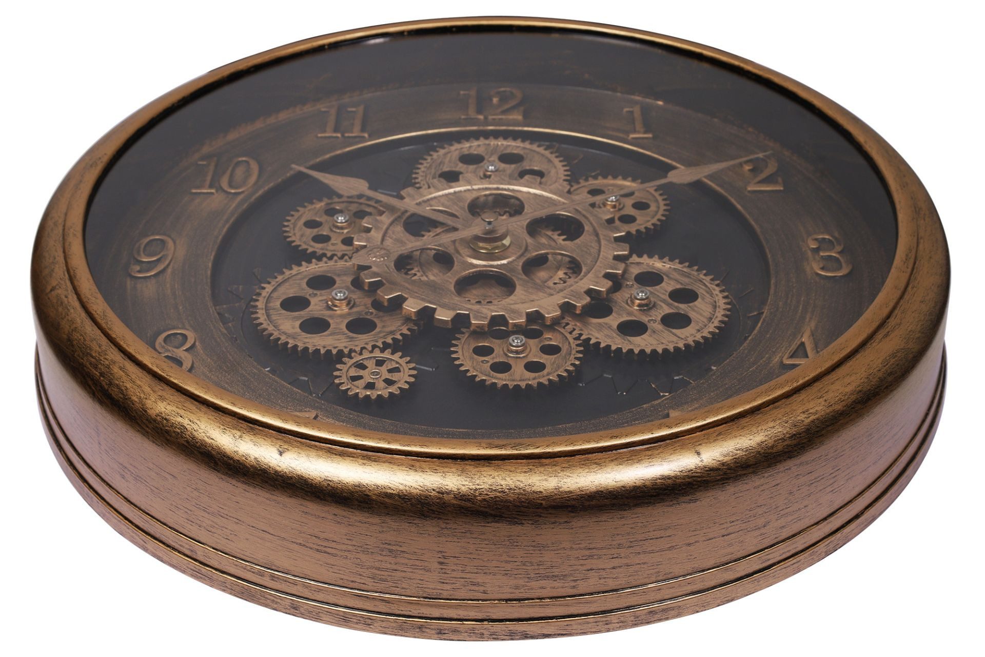 Hermann Jäckle Wanduhr 3115F 40 cm Industrial roségold sichtbares Räderwerk