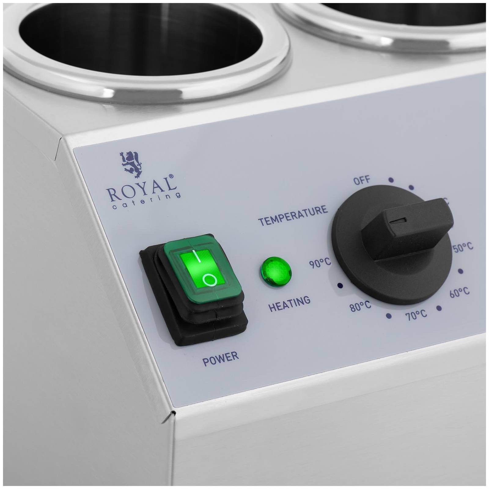 Royal Catering Speisenwärmer Soßenwärmer Saucenwärmer 2 x 1 L Flaschen Saucen warmhalten 40 - 90 °C, verschiedene Größen