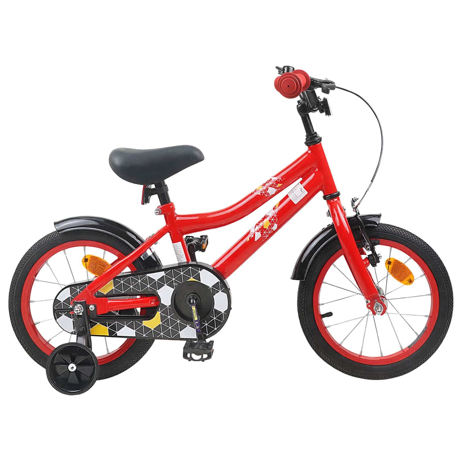 vidaXL Kinderfahrrad 90 x 49 x 67,5 cm Kinderfahrrad 12 Zoll für 2-4 Jahre alt Rot Stützräd