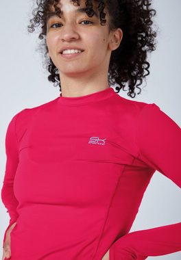 SPORTKIND Funktionsshirt Tennis Langarmshirt High-Neck Damen & Mädchen pink