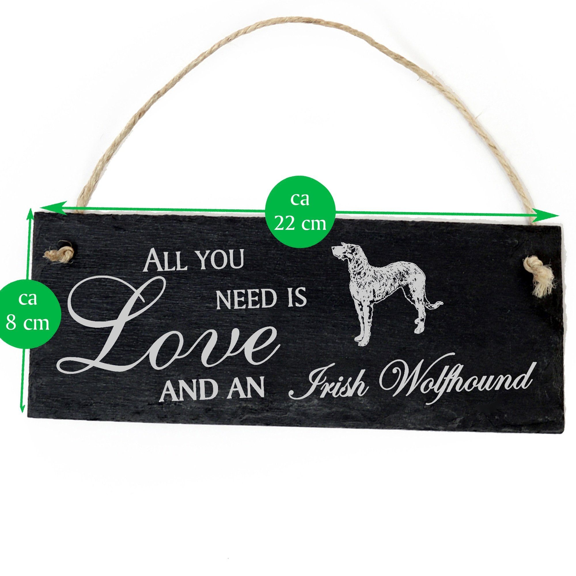 Hängedekoration an Dekolando Love and Wolfshund is need Irischer Wolfhound All Irish you 22x8cm