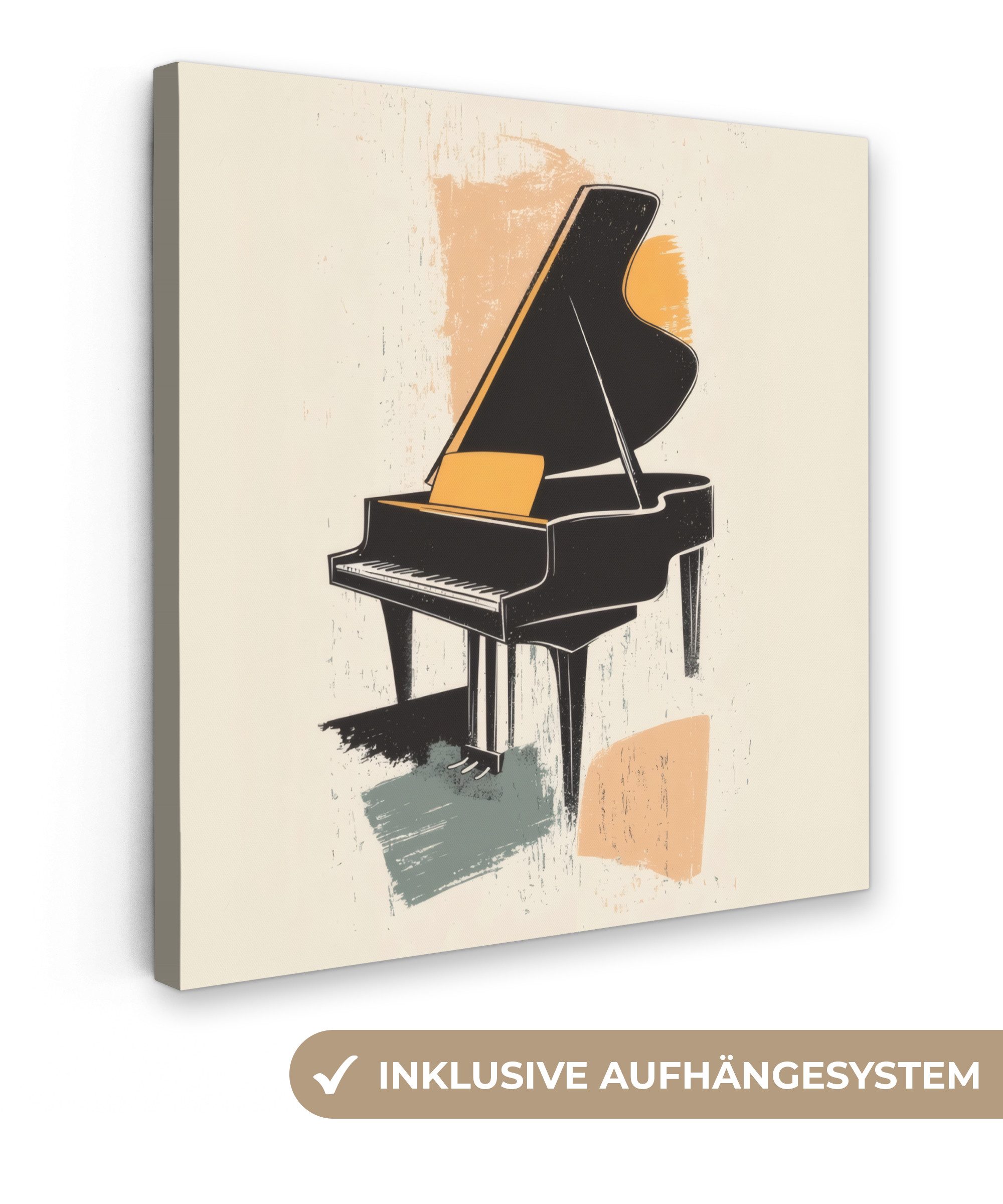 OneMillionCanvasses® Leinwandbild Flügel - Schwarz - Abstrakt - Illustratio günstig online kaufen