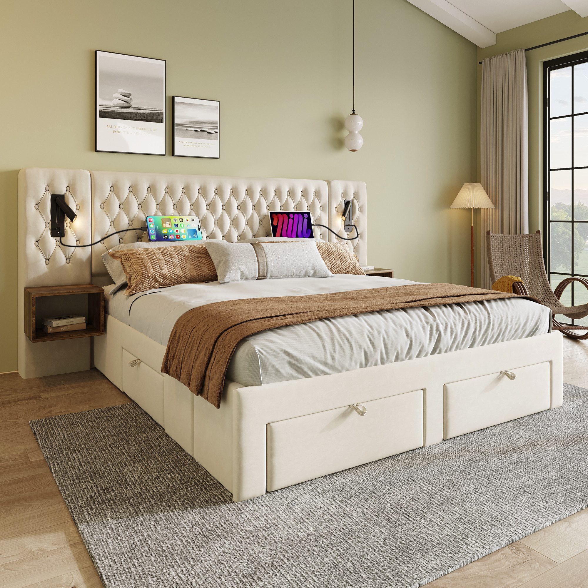 STILVORA Polsterbett Stauraumbett 180×200 Doppelbett Jugendbett günstig online kaufen