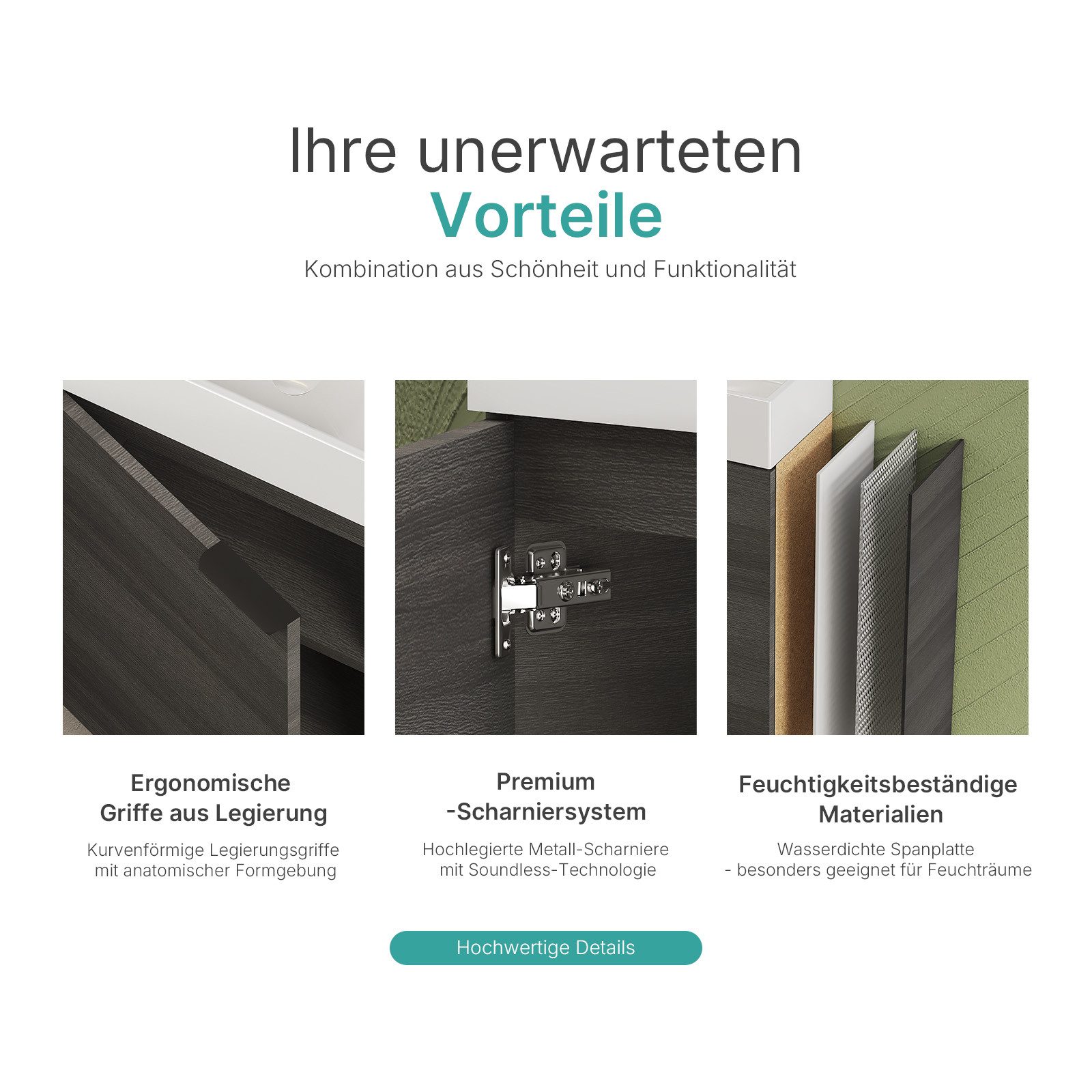 EMKE Waschtisch Kompakter Badschrank mit Waschbecken set 41,5 x 64 cm für k günstig online kaufen