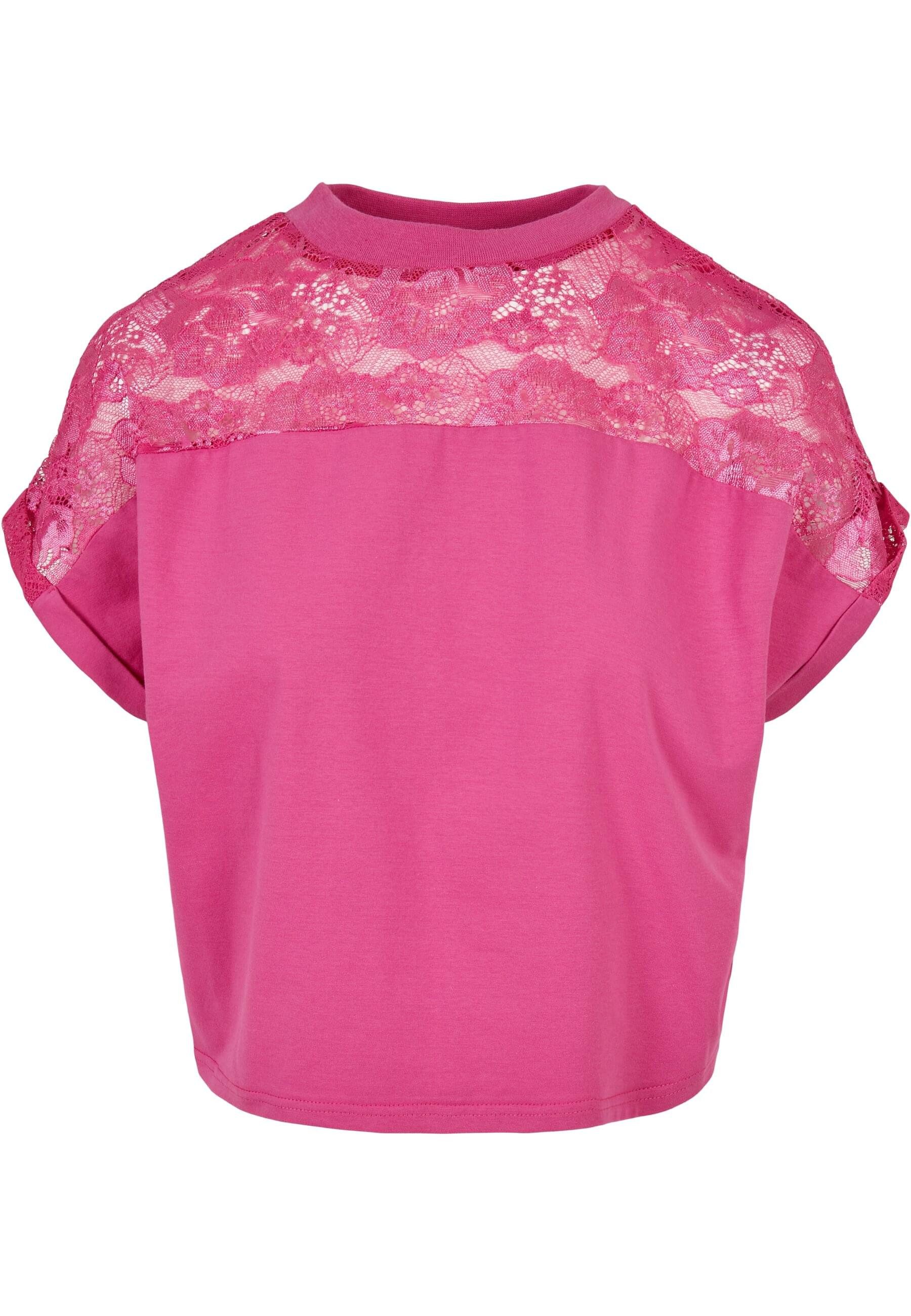 T-Shirt Urban Classics Damen Ladies Short Oversized Lace Tee