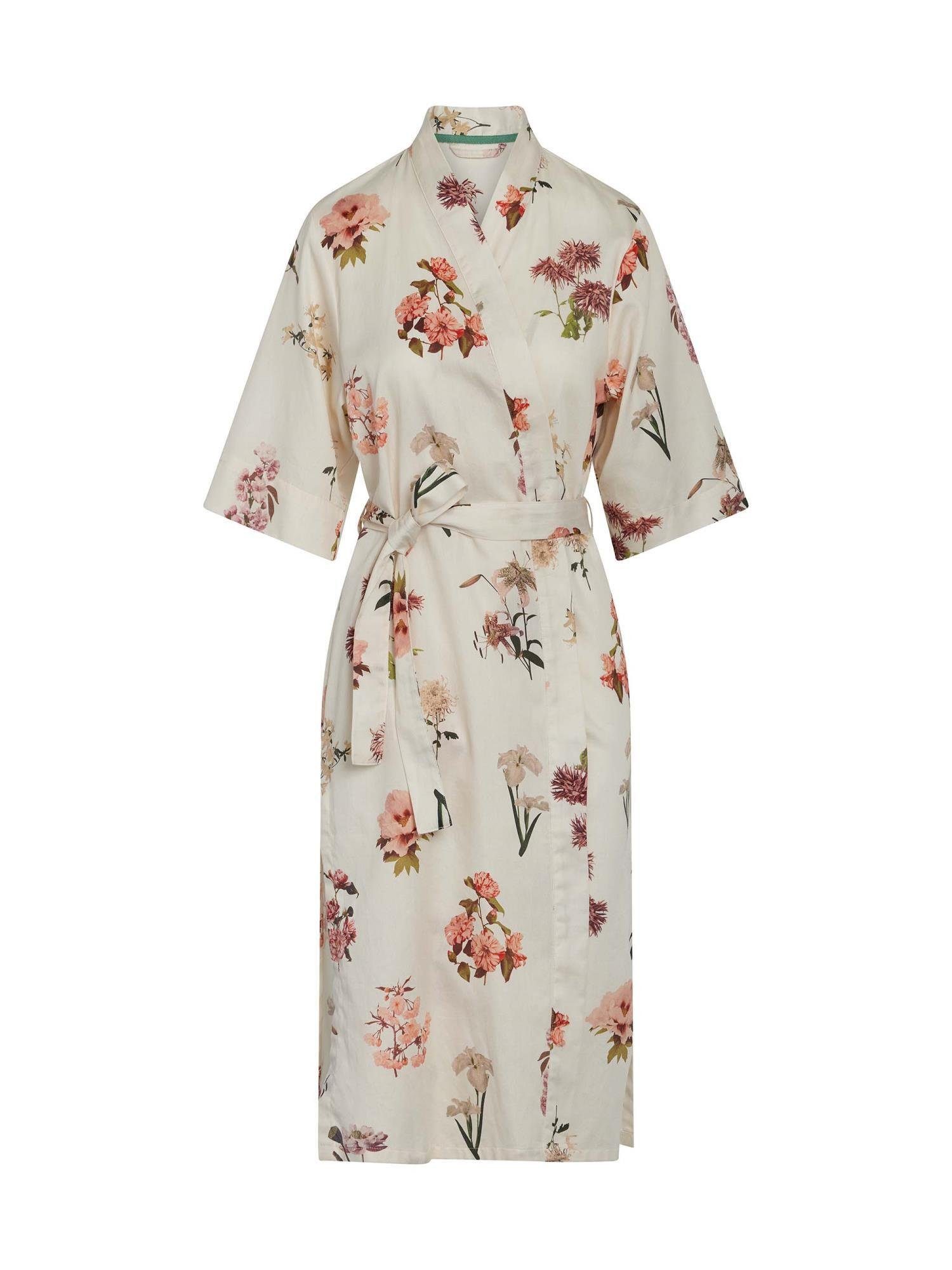 Essenza Kimono Ilona Annebella, Langform, Baumwoll-Mischung, Kimono-Kragen, Gürtel, aus einer Modal-Baumwollmischung, mit Blumenprint