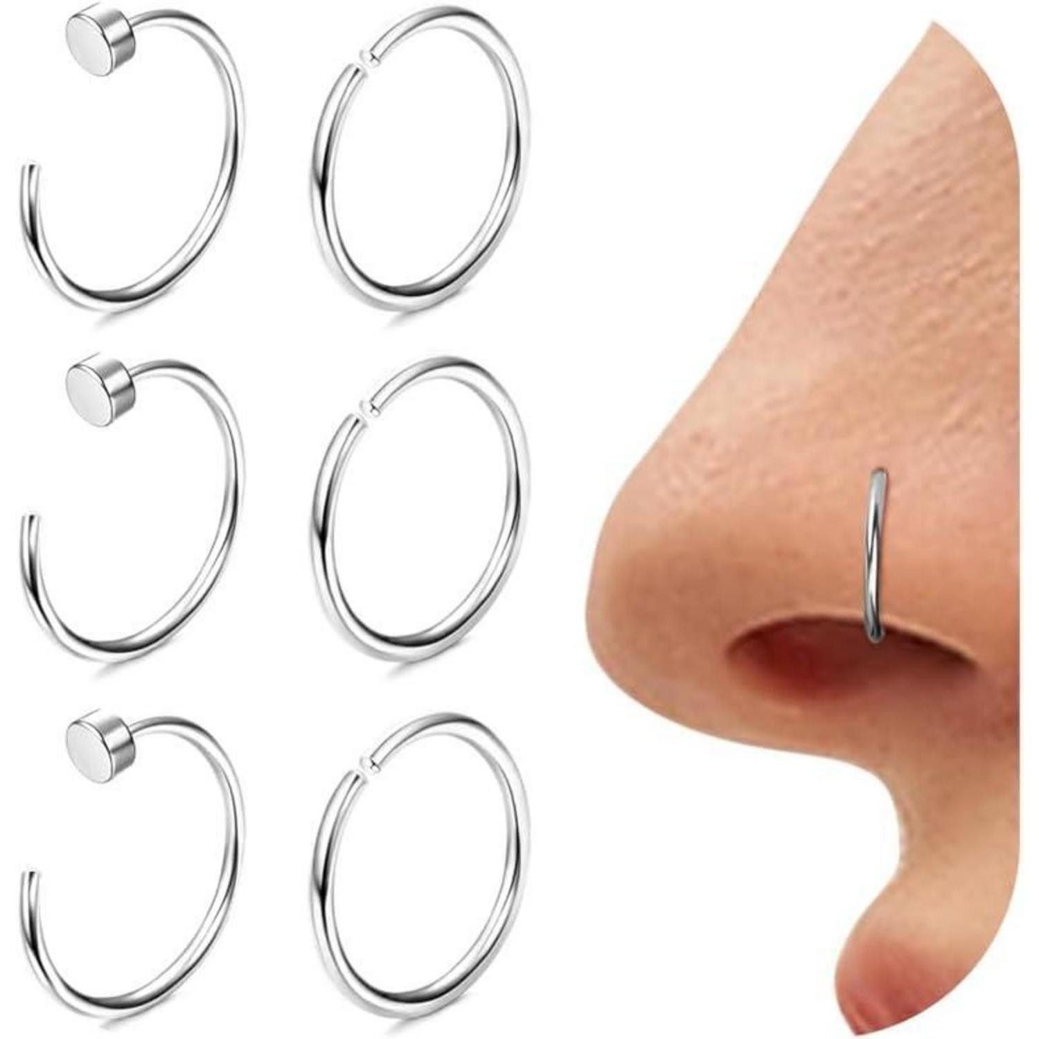 Nasenpiercing-Set Nasenpiercing Ring 316L Chirurgenstahl Fake Septum Helix Nasenring