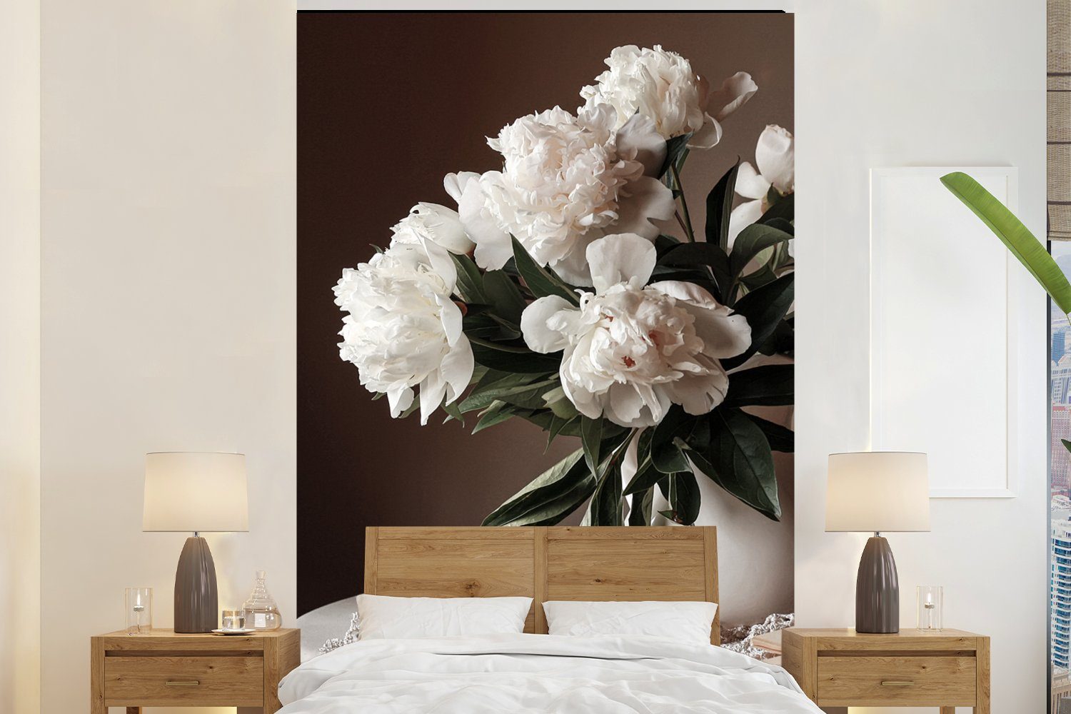 (3 Matt, Stilleben Wandtapete St), bedruckt, Montagefertig Wohnzimmer, Tapete - - Fototapete Vinyl MuchoWow für Kirschen Blumen,