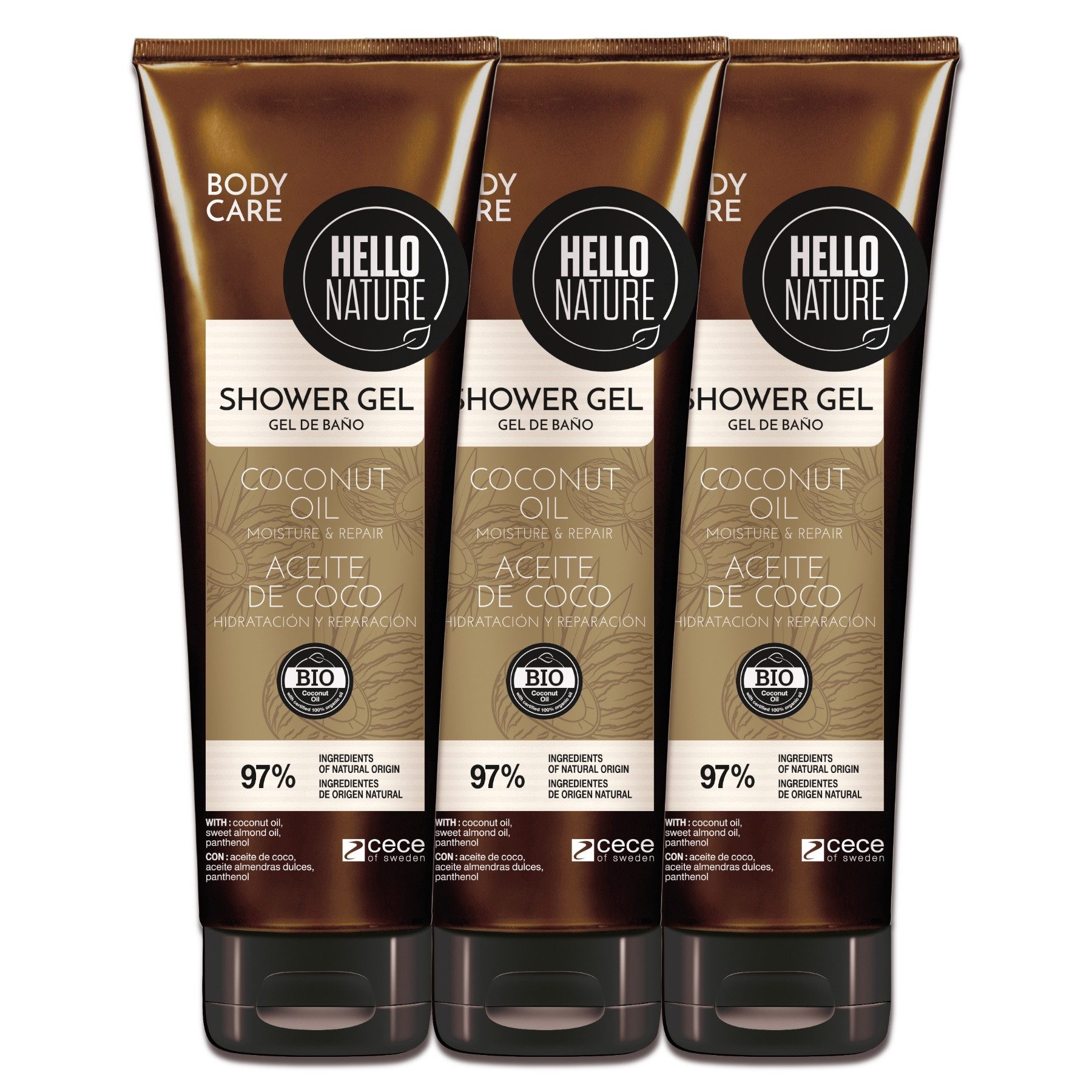 P-Beauty Cosmetic Accessories Duschgel mit Kokosöl BIO Sanfte Reinigung & Pflege Körperpflege Naturkosmetik, 3-tlg., Duschgel, Уход за кожей, Körperpflege, Kokos Öl