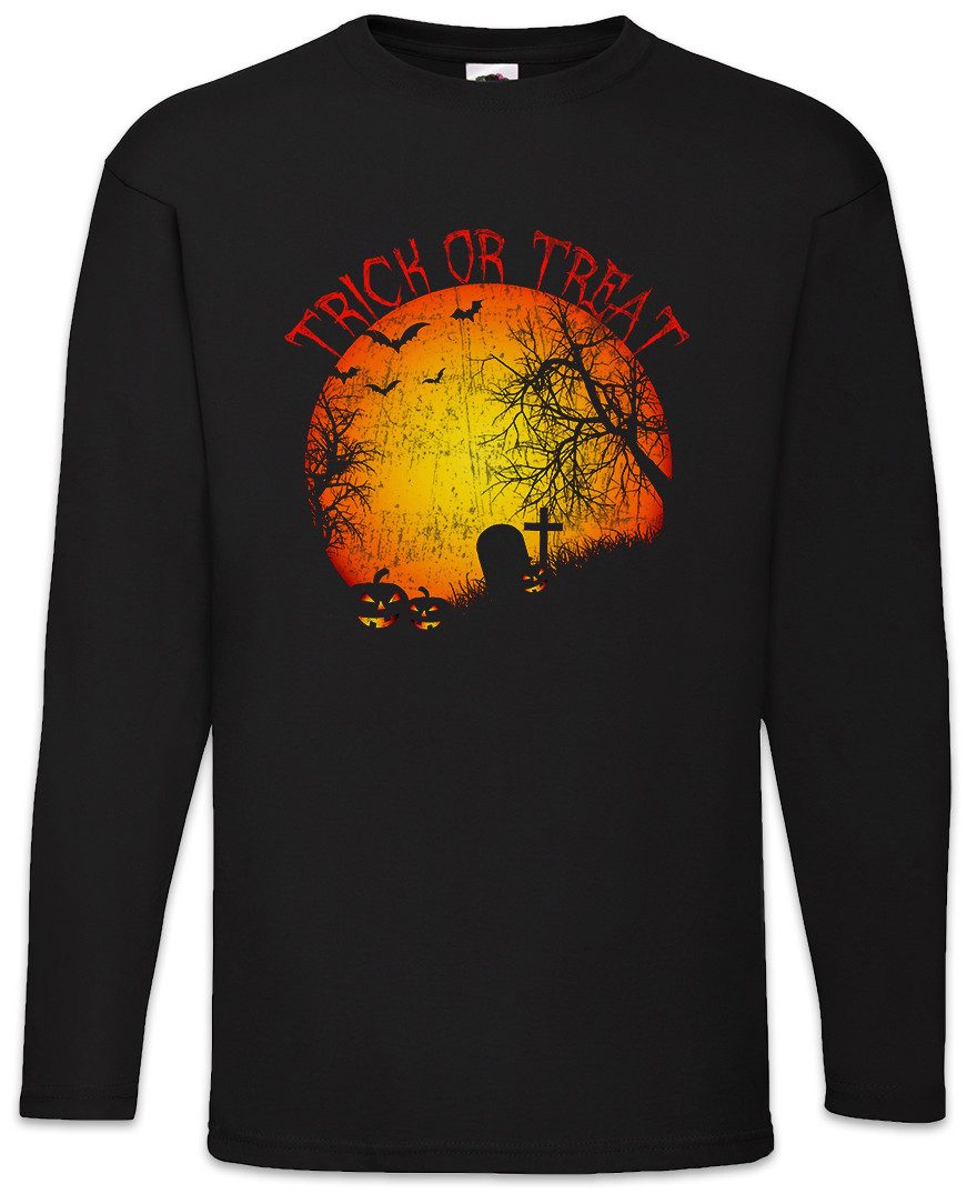 Urban Backwoods Langarmshirt Trick Or Treat Langarm T-Shirt Friedhof Grab Graveyard Halloween (1-tlg) Samhain USA Creature Splatter