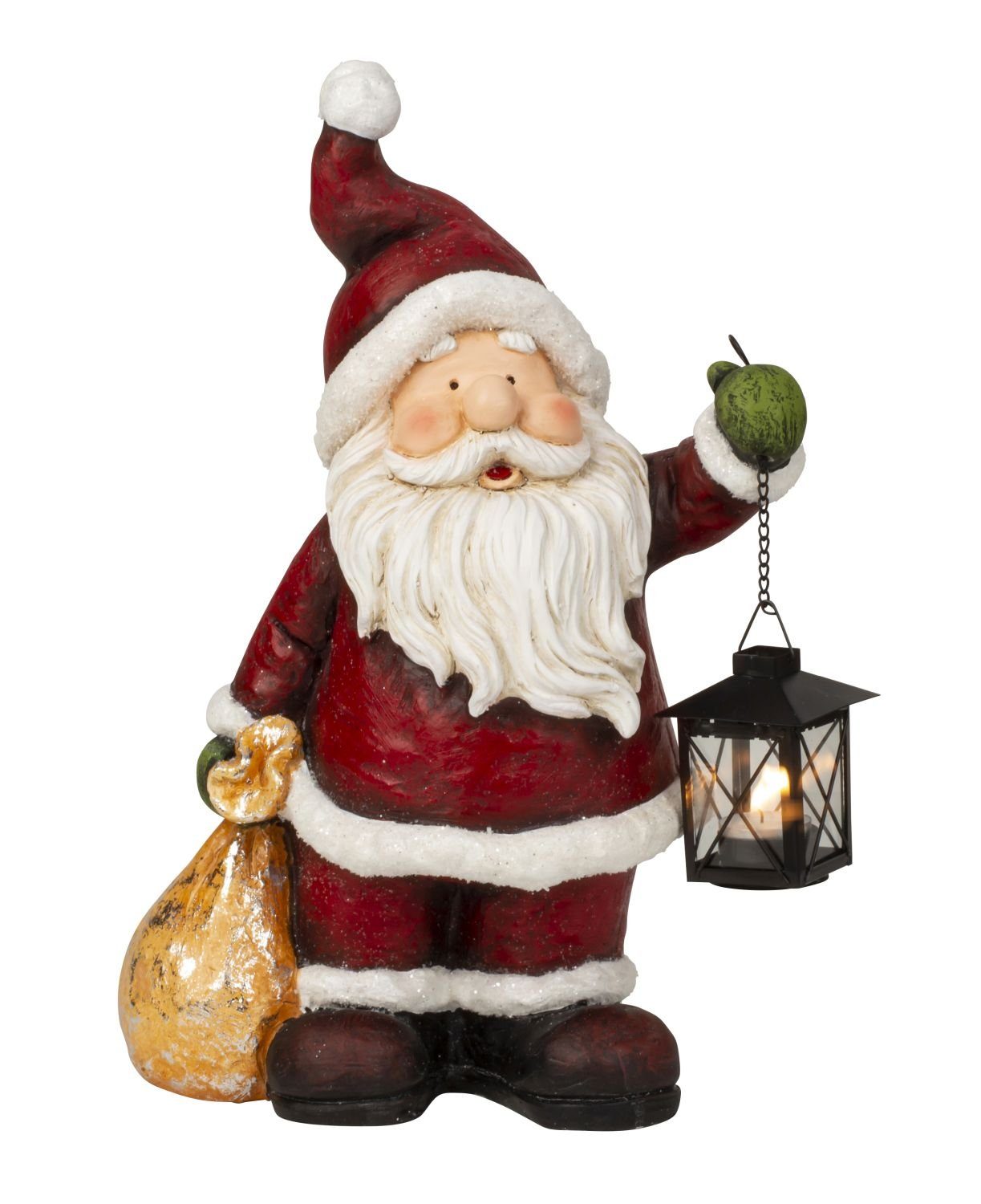 (1 Teelichhalter 5904 Laterne Weihnachtsmann Mel-O-Design St), mit stehend Weihnachtsmann