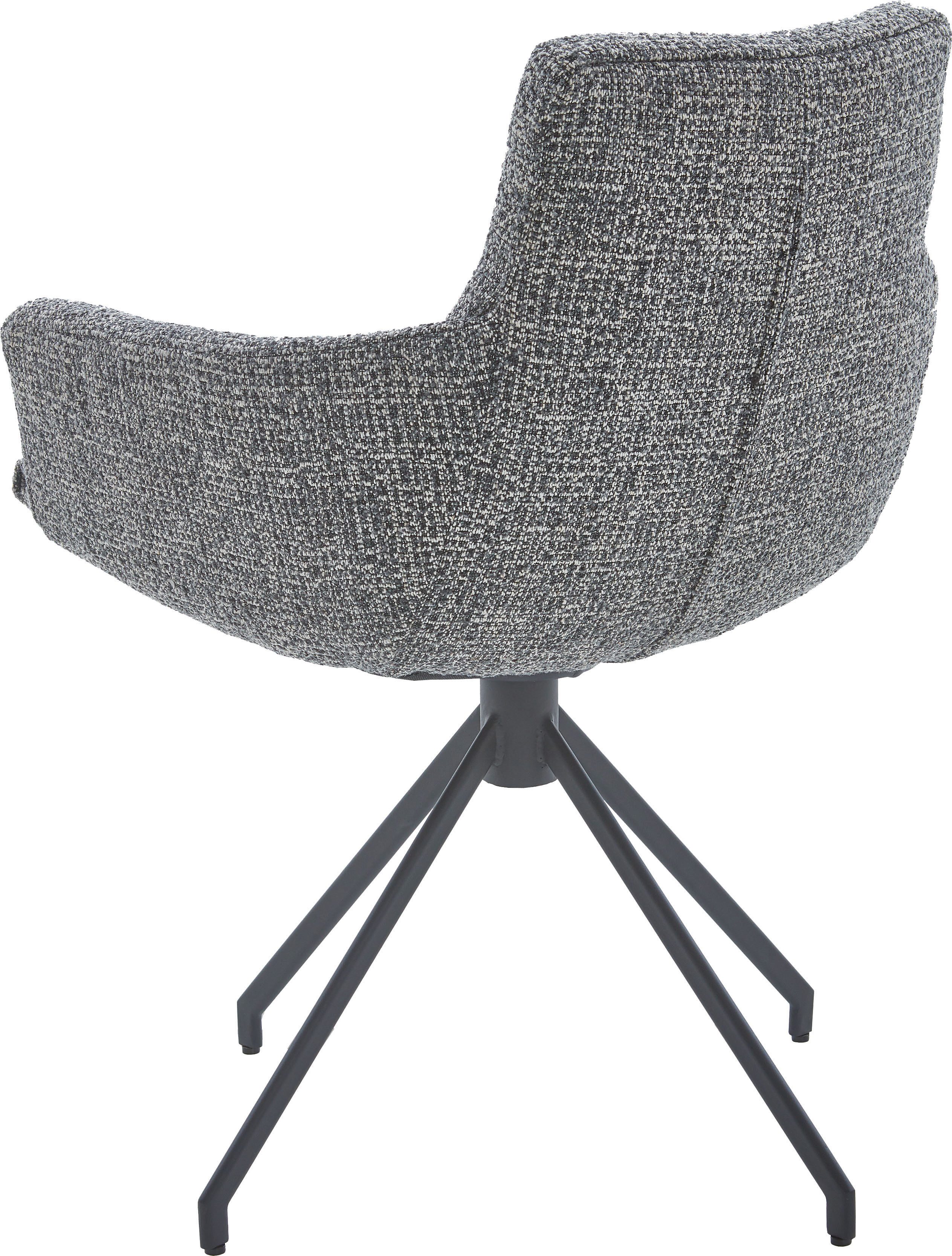NIEHOFF SITZMÖBEL Esszimmerstuhl, 2er Set, Bezug in Bouclé-Optik, optional mit Drehfunktion, Sh 51