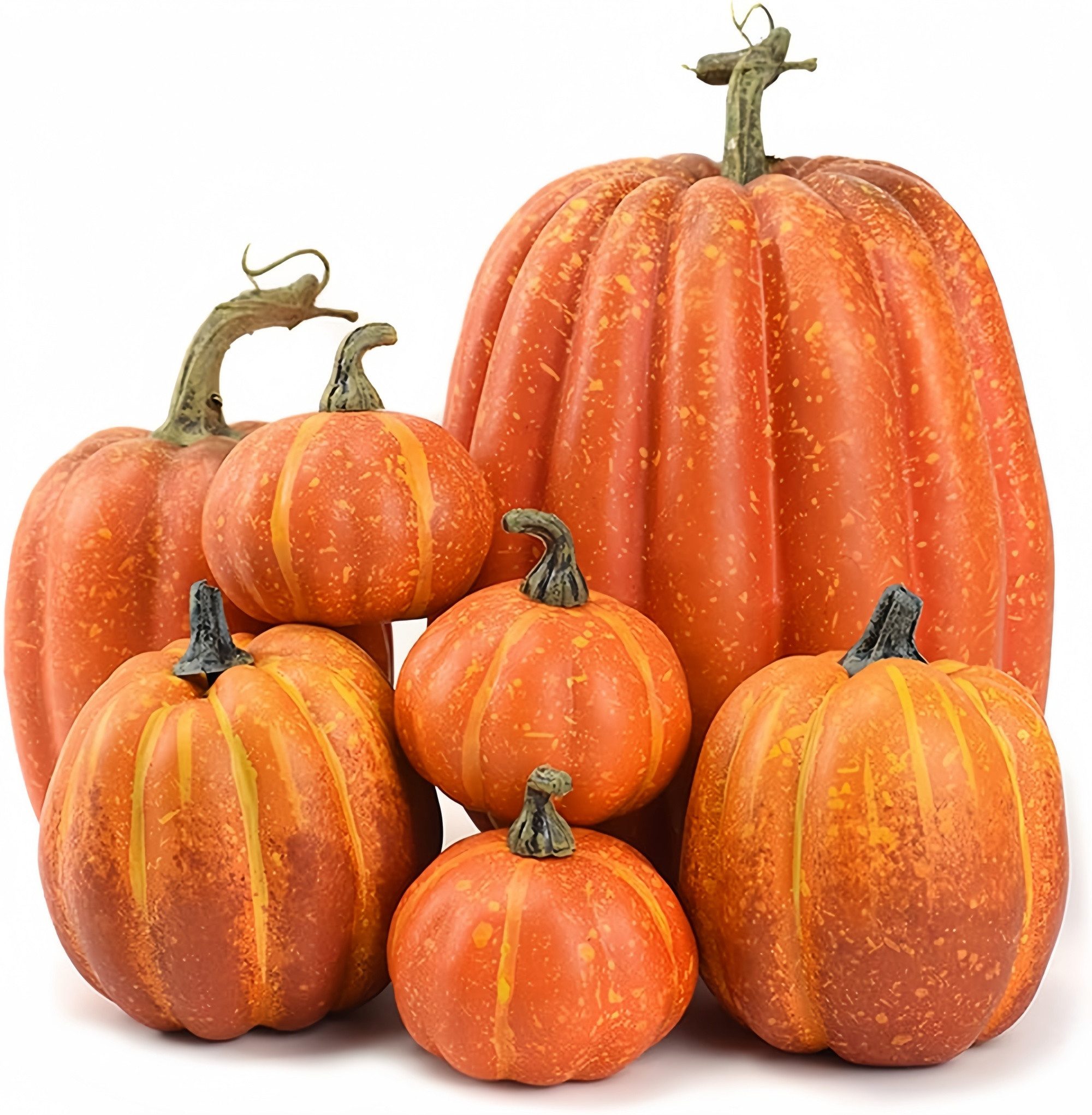 Kunstpflanze 7 künstliche Kürbisse für Halloween & Herbstdekoration, FOUORTUNATE-BEE, Künstliche Kürbisse als Deko für Thanksgiving & Halloween