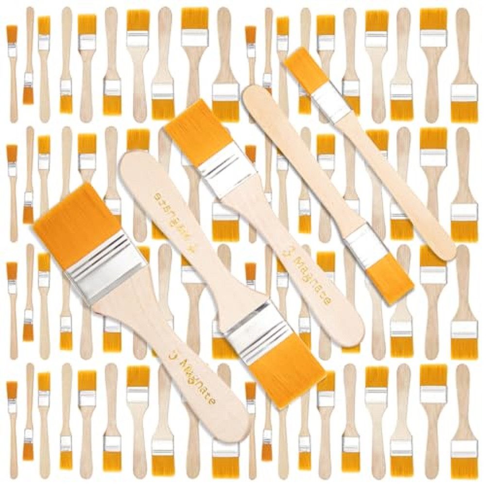 Youyijia Flachpinsel Pinselset Malerpinsel 100tlg 5 versch mit Holzgriff Lasurpinsel Set, (100 St)